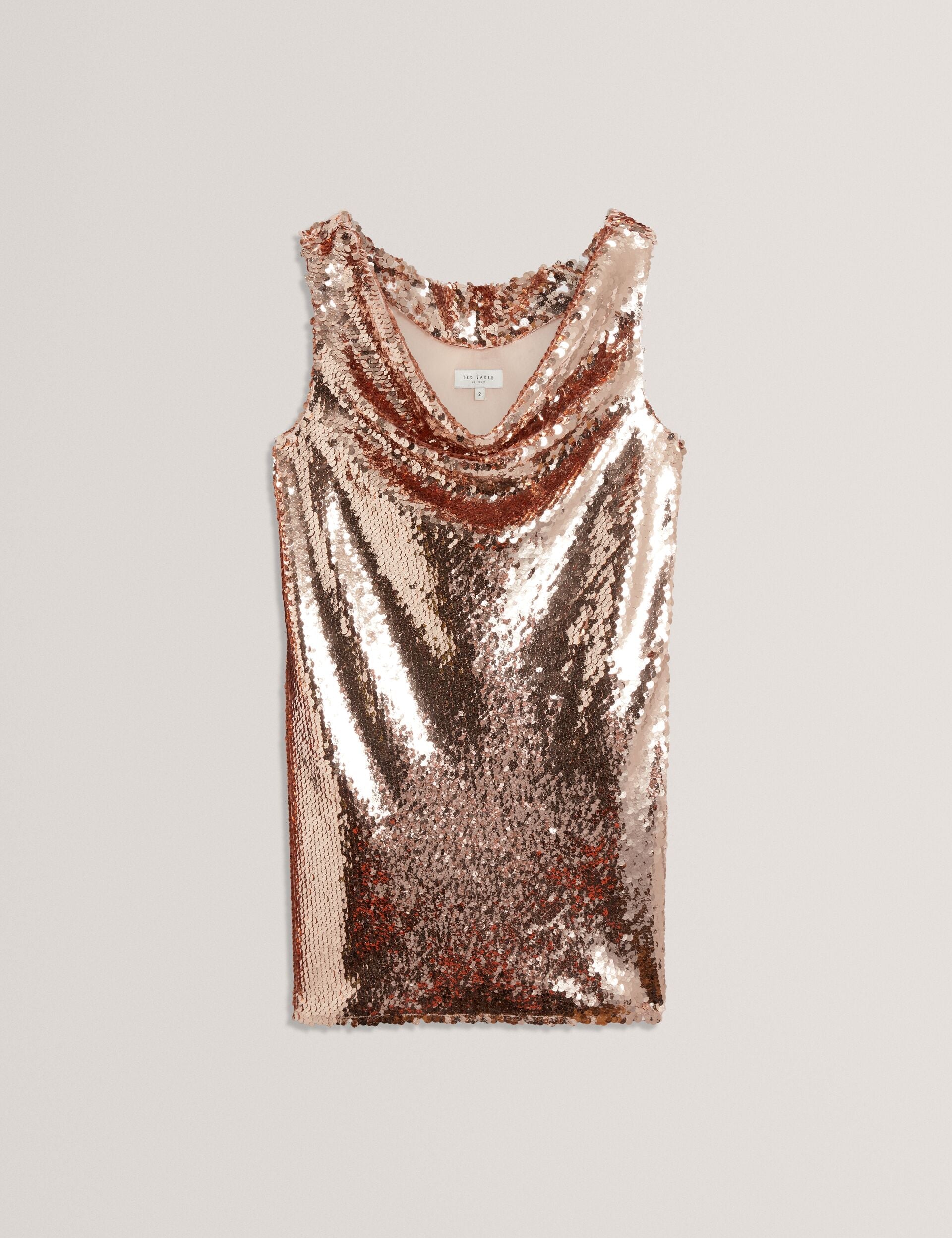 Ted Baker Sialla Sequined Cowl Neck Sleeveless Mini Dress Women's