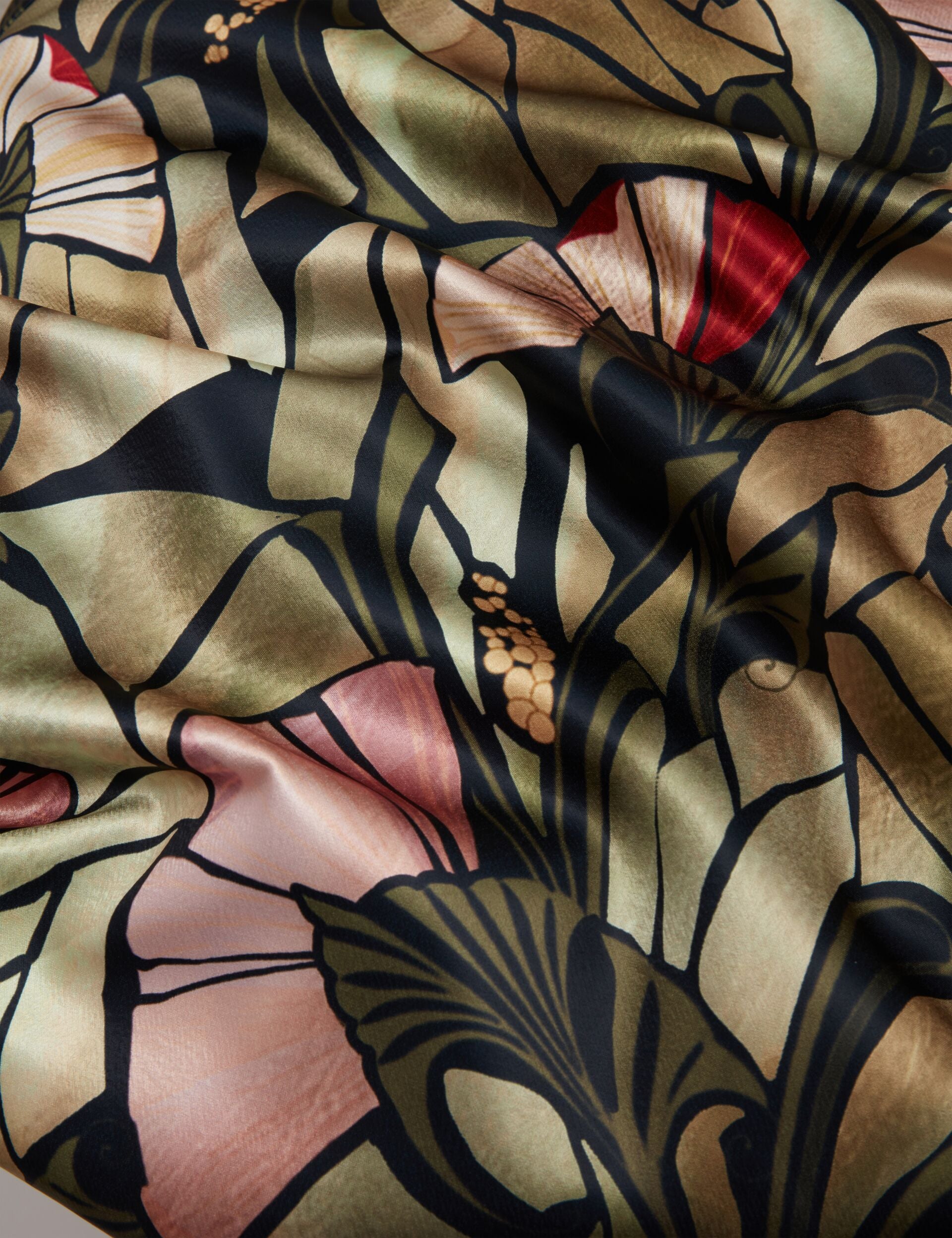 Ted Baker Alhie Mirrored Print Satin Midi Full Skirt Women's