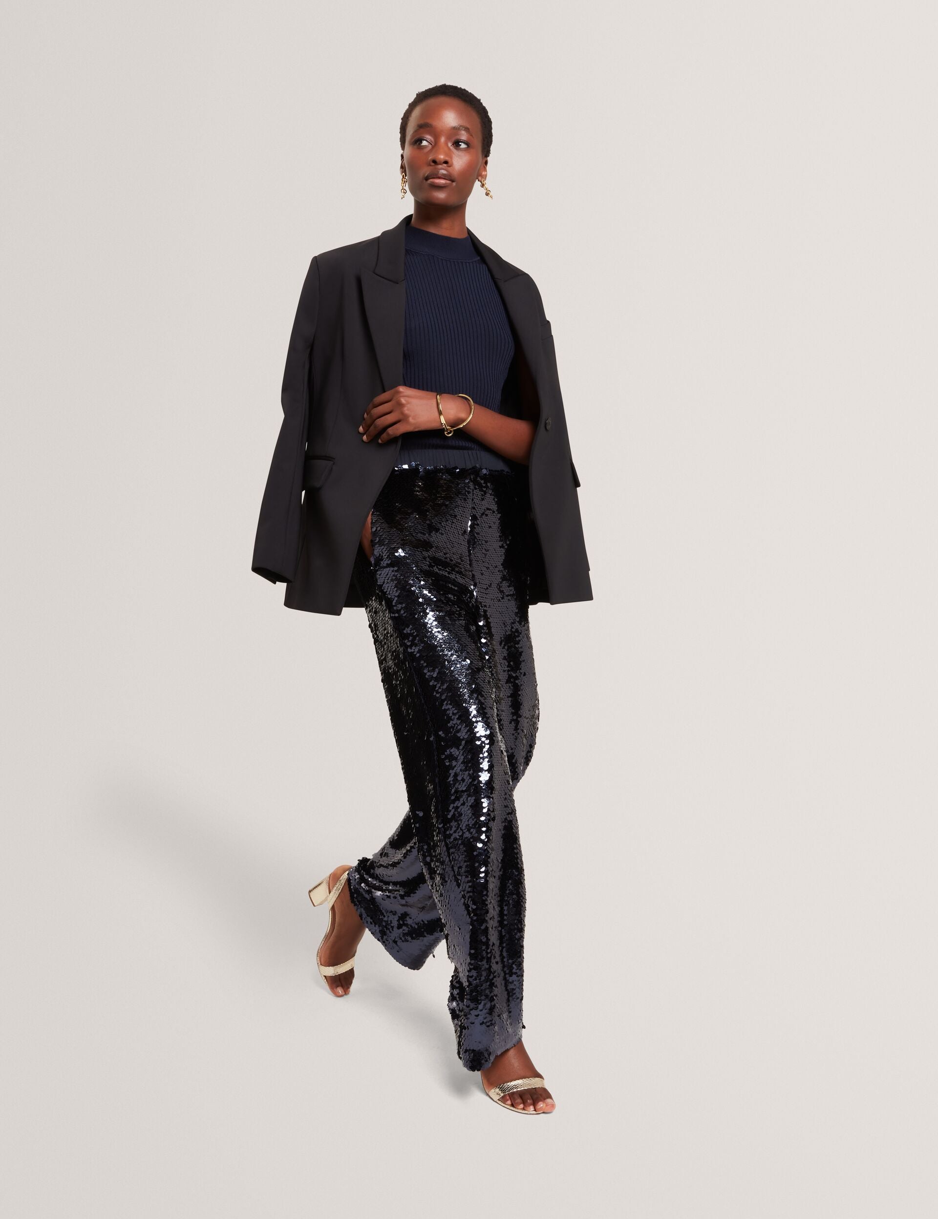 Ted Baker Behti Sequin Pullon Wide Leg Trousers Women's