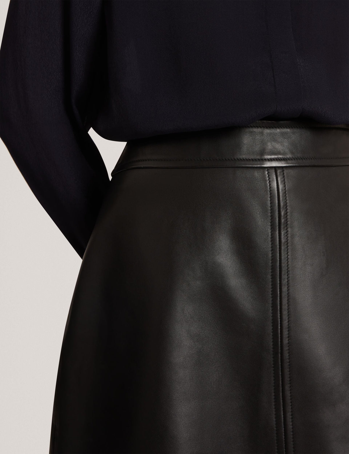 Ted Baker Vikta Leather Panelled Aline Mini Skirt Women's