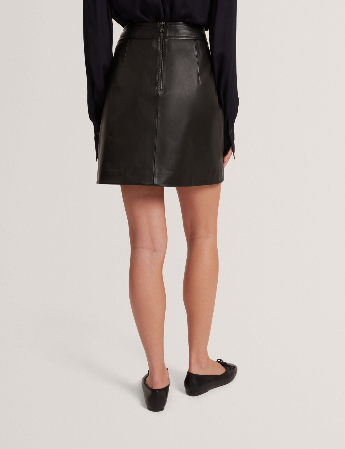 Ted Baker Vikta Leather Panelled Aline Mini Skirt Women's