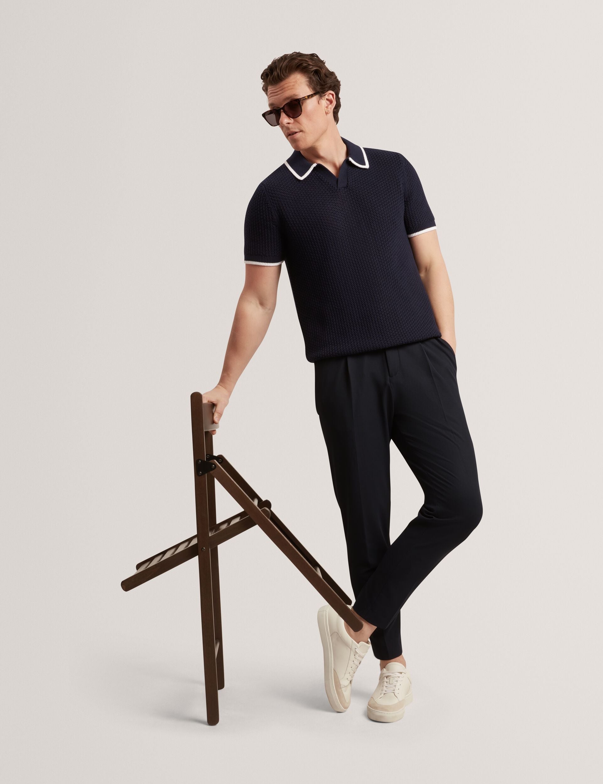 Ted Baker Cialdat Tapered Waffle Knit Trouser