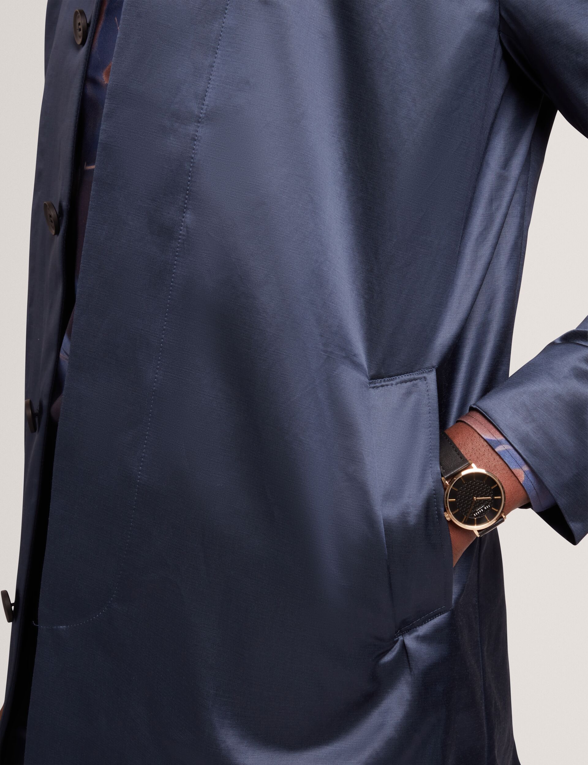 Ted Baker Fluidc High Shine Single Breasted Mac Jacket