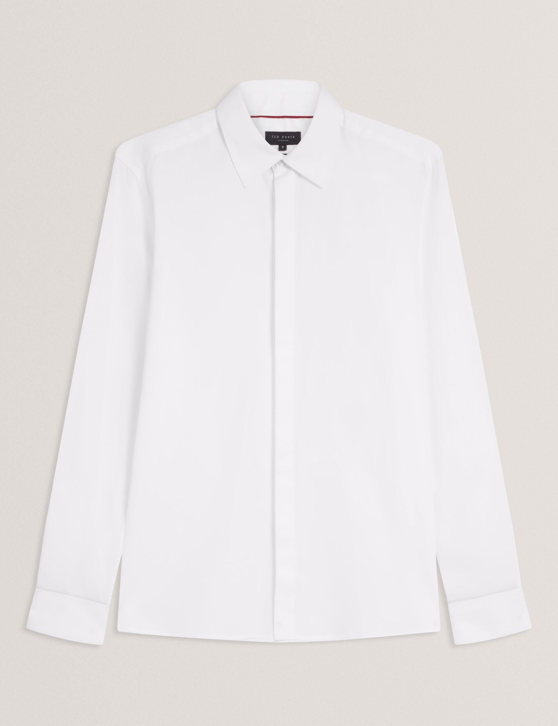 Ted Baker Tibor Covered Placket Long Sleeve Cotton Shirt