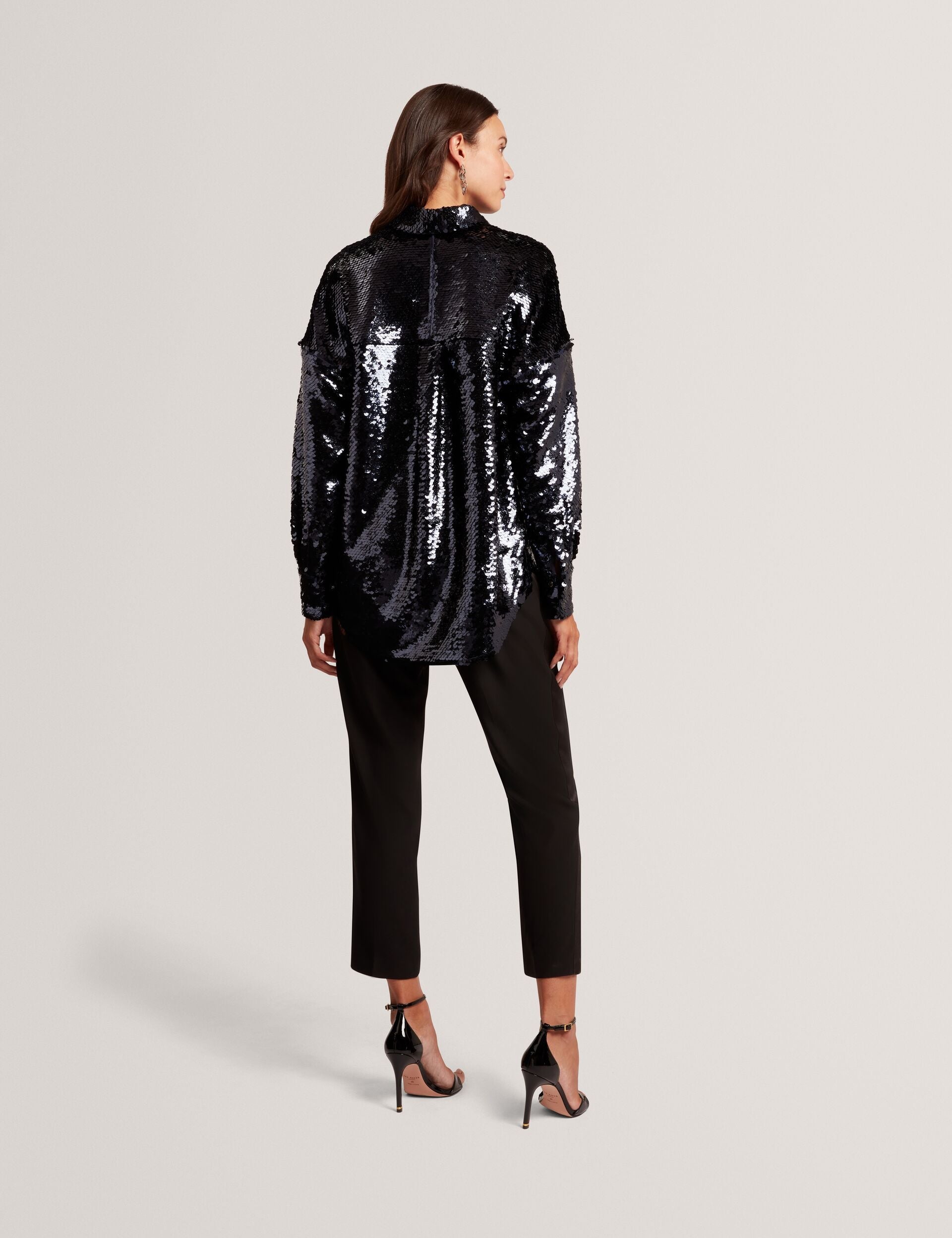 Ted Baker Jesia Sequined Oversized Longline Shirt Women's