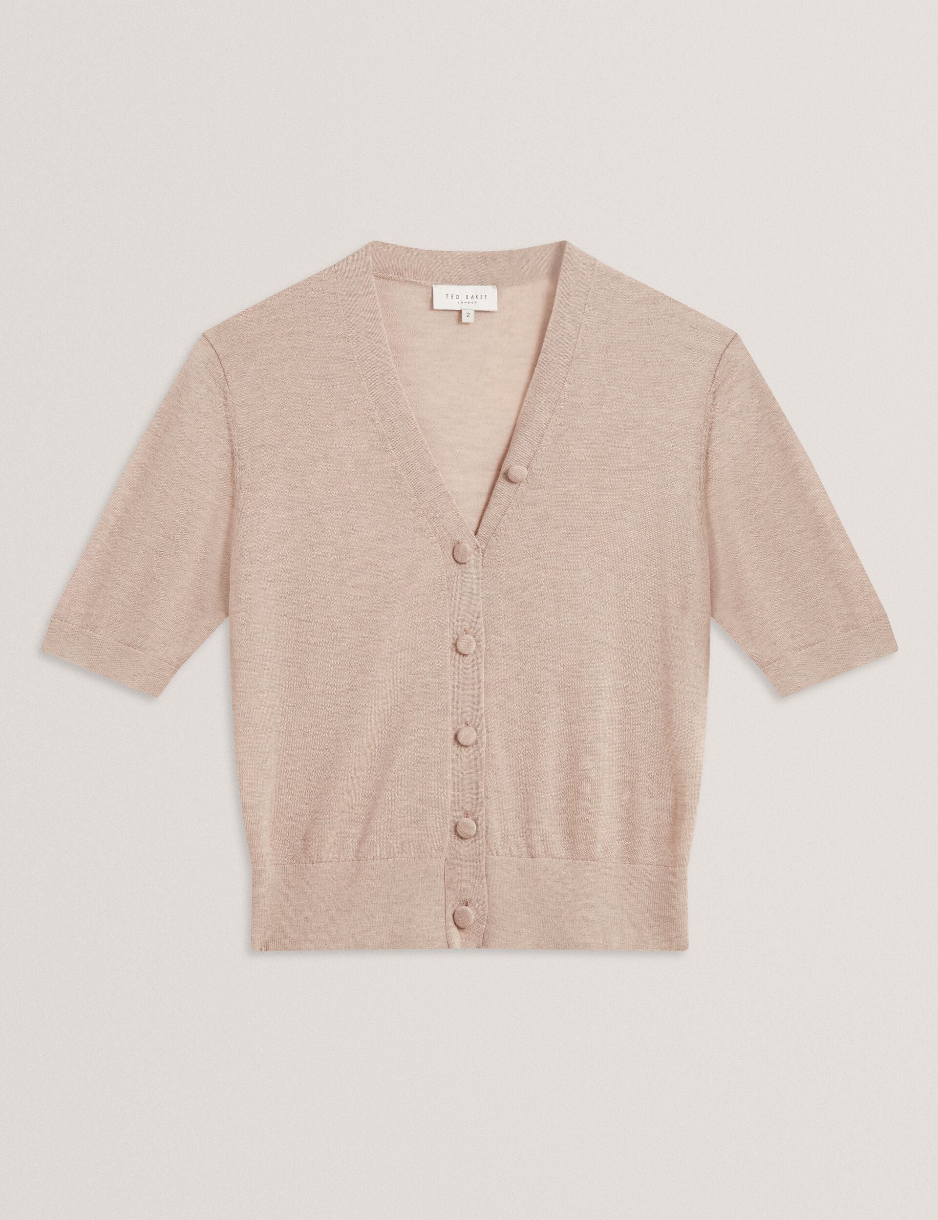 Ted Baker Dazlia Merino Wool Cropped Short Sleeve Cardigan Women's