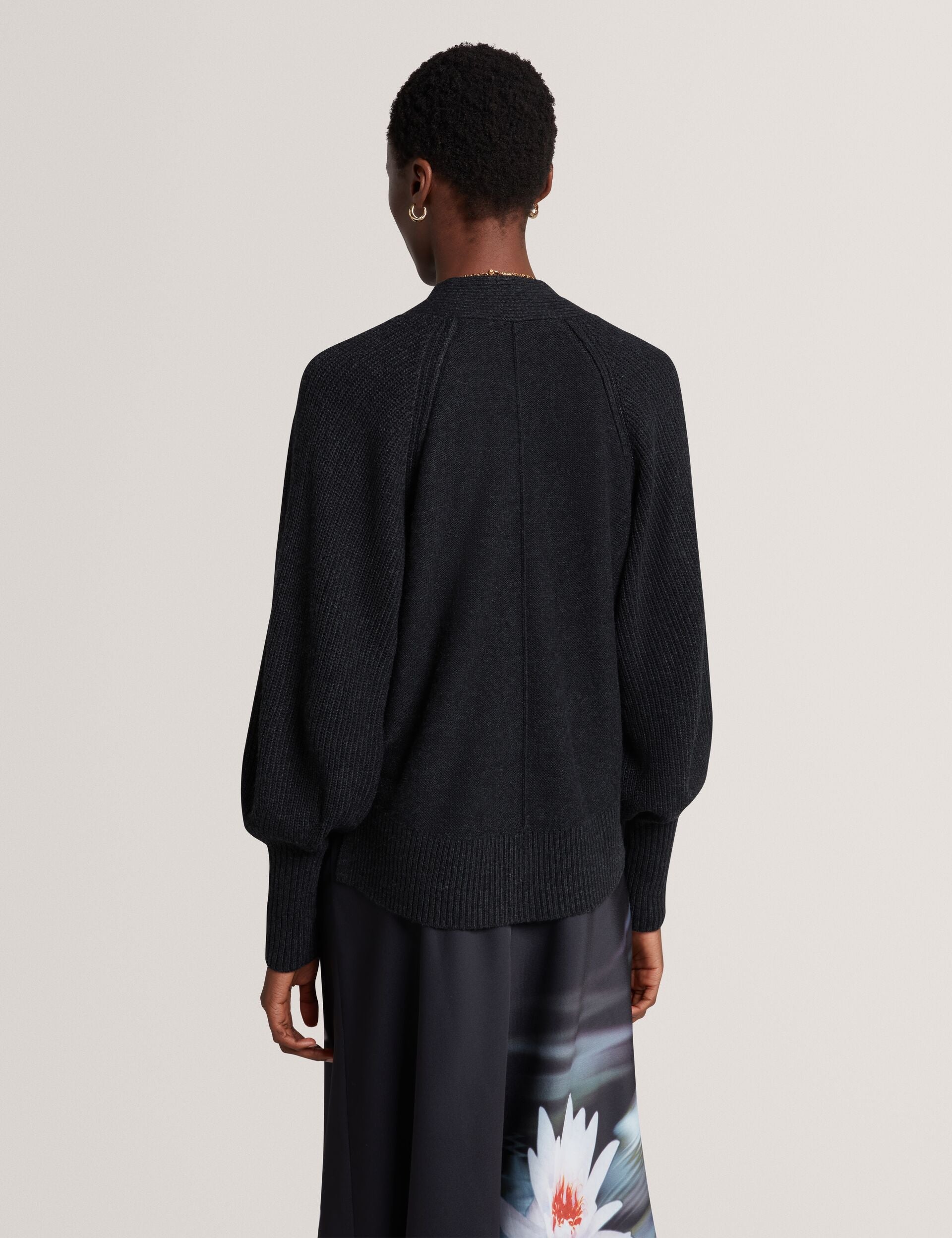Ted Baker Mallee Merino Wool Knit Vneck Boxy Cardigan Women's