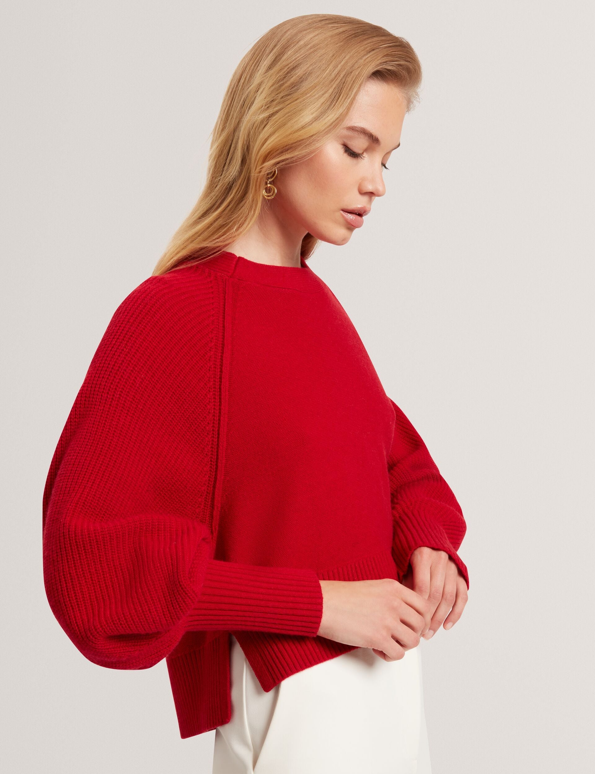 Ted Baker Vicckii Merino Wool Knit Balloon Sleeve Jumper Women's