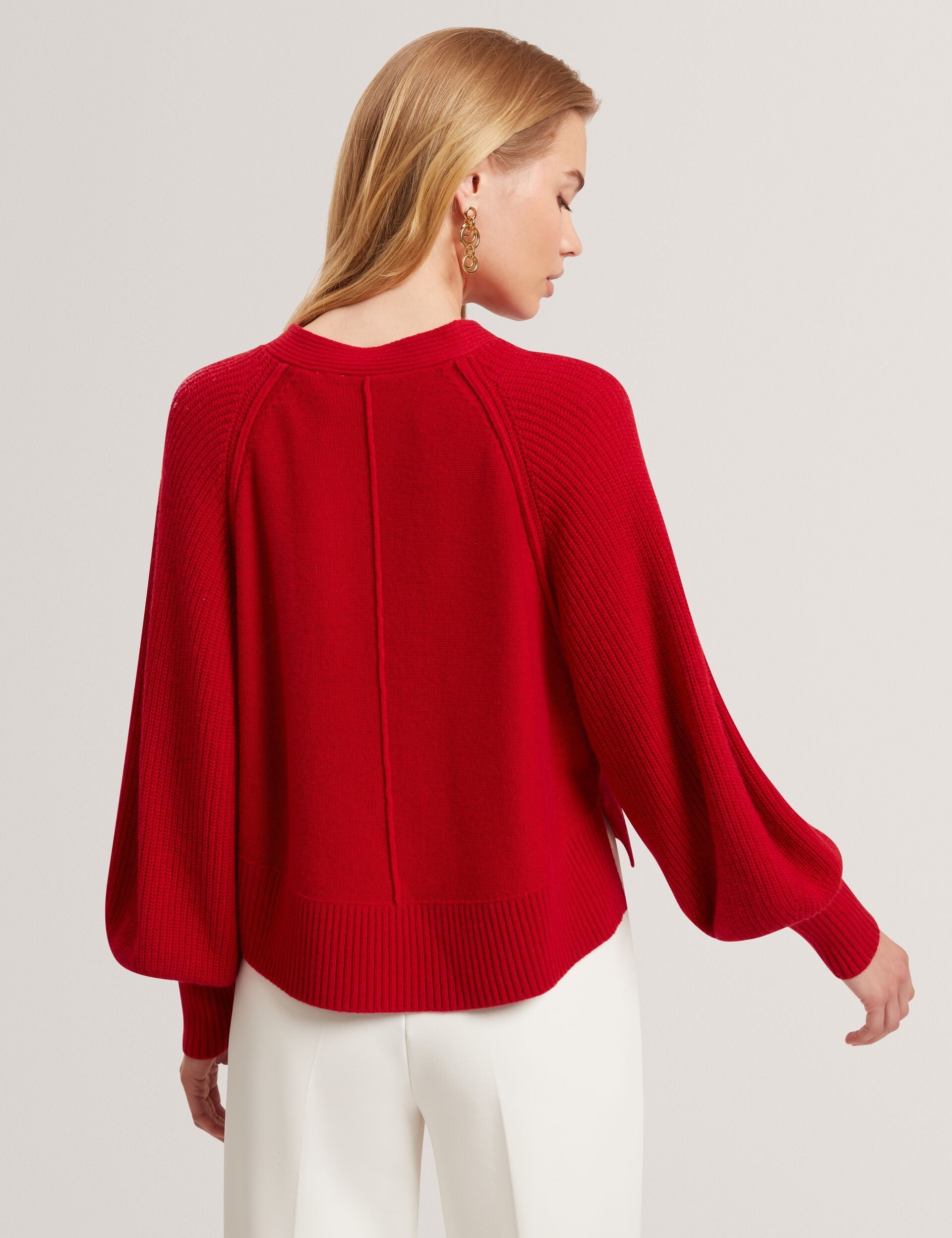 Ted Baker Vicckii Merino Wool Knit Balloon Sleeve Jumper Women's