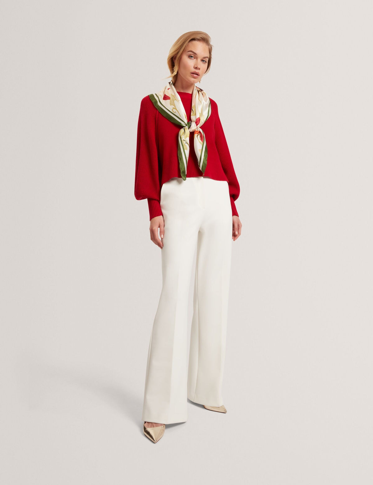 Ted Baker Vicckii Merino Wool Knit Balloon Sleeve Jumper Women's