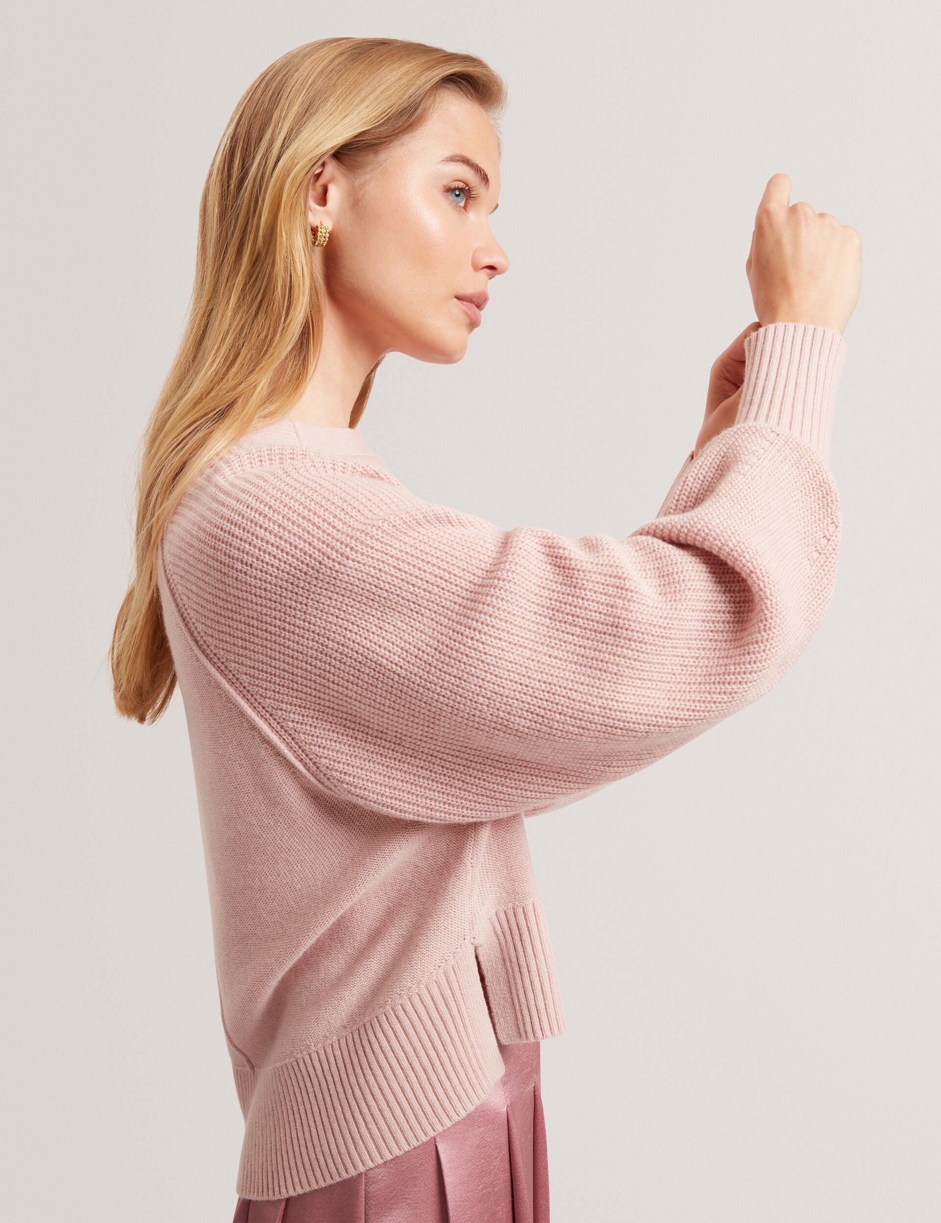 Ted Baker Vicckii Merino Wool Knit Balloon Sleeve Jumper Women's
