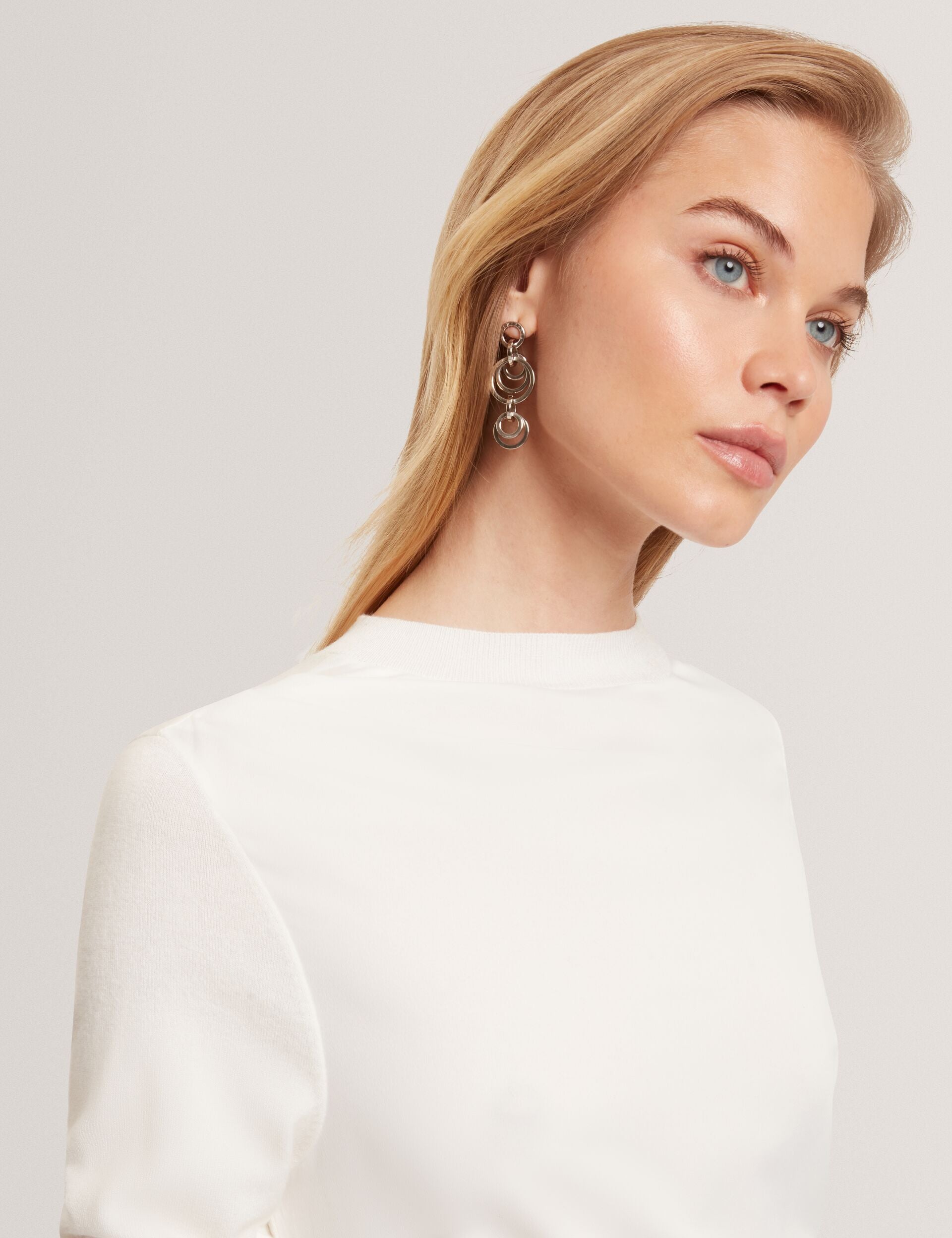 Ted Baker Leslay Draped Satin Front Fine Knit Top Women's