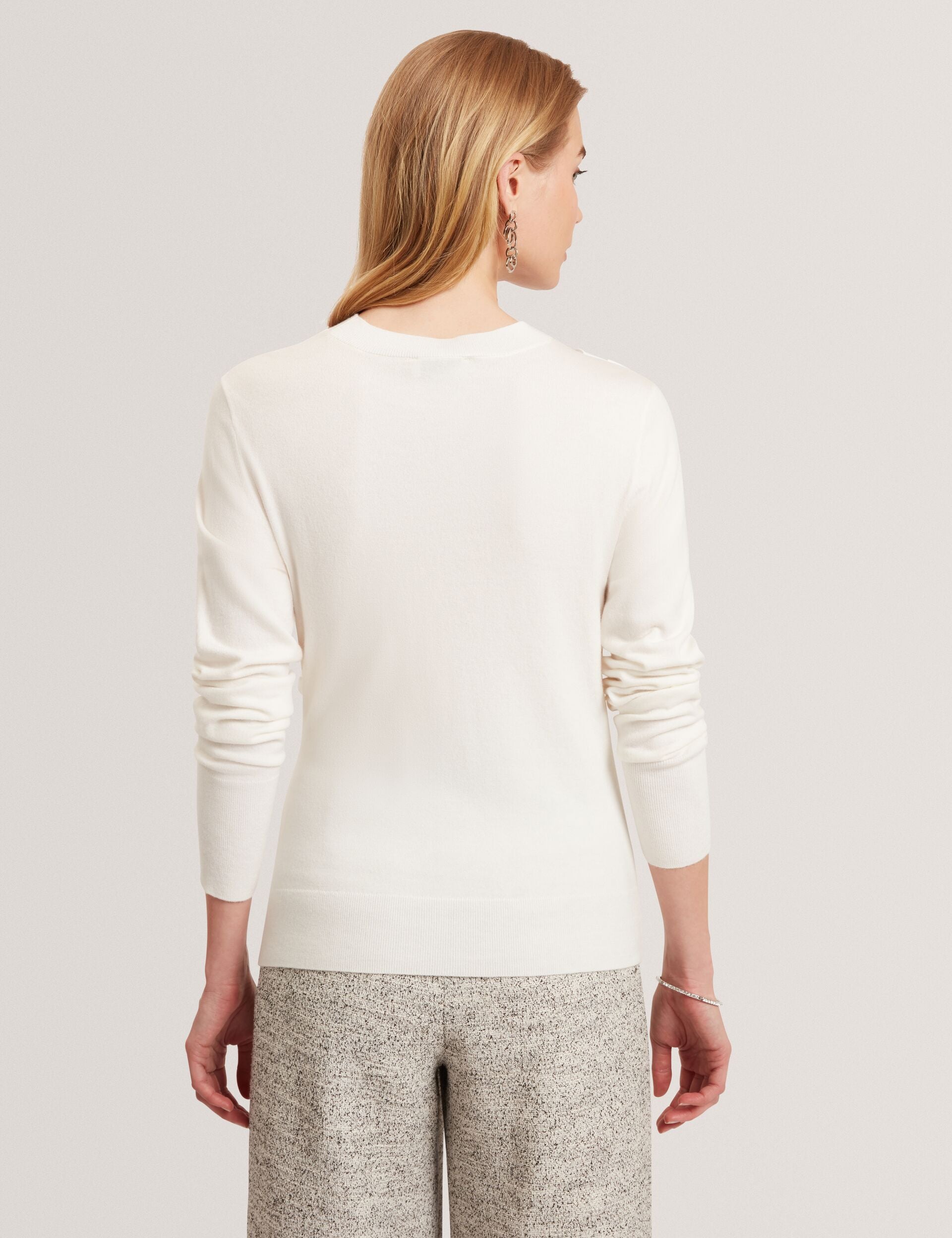 Ted Baker Leslay Draped Satin Front Fine Knit Top Women's