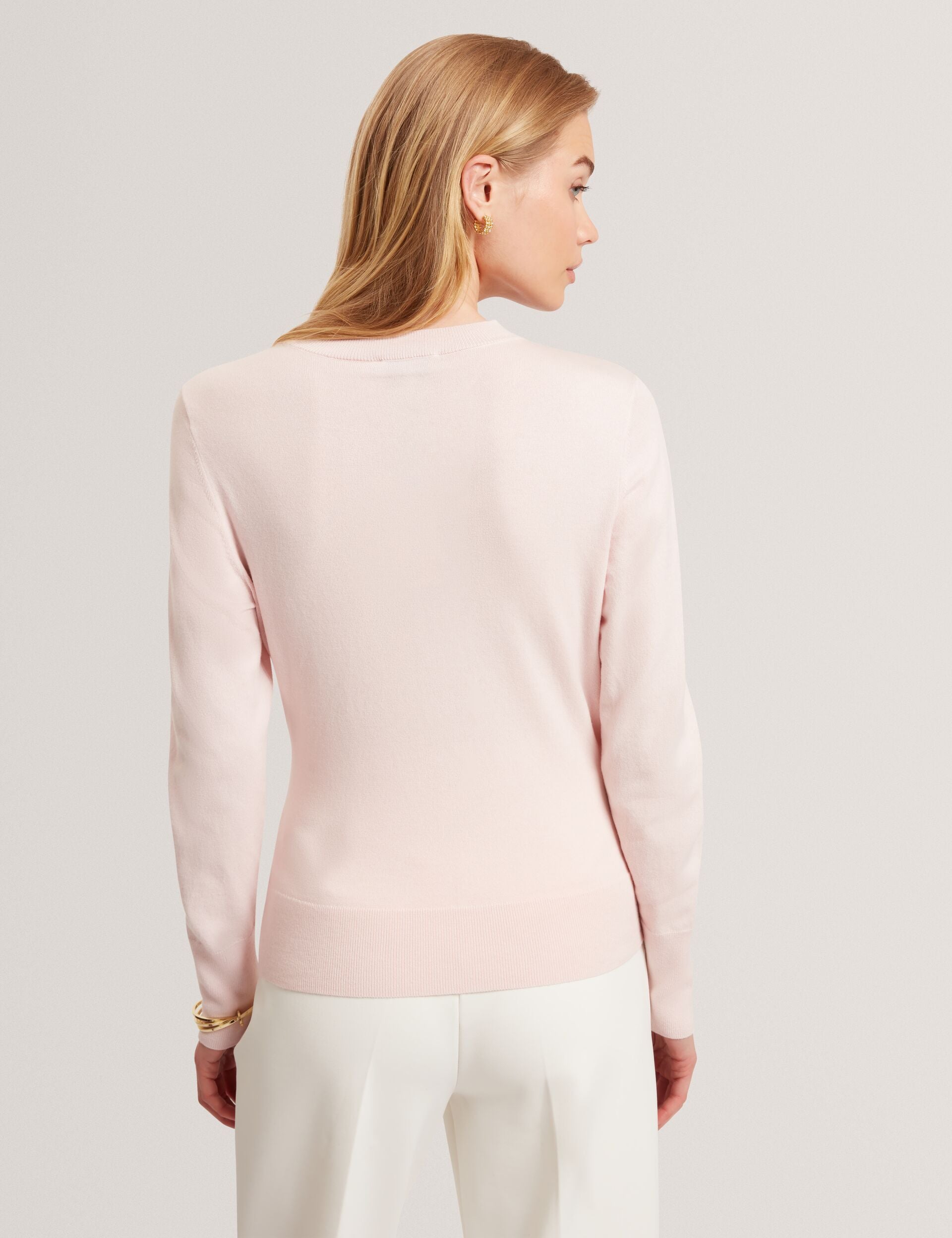 Ted Baker Leslay Draped Satin Front Fine Knit Top Women's