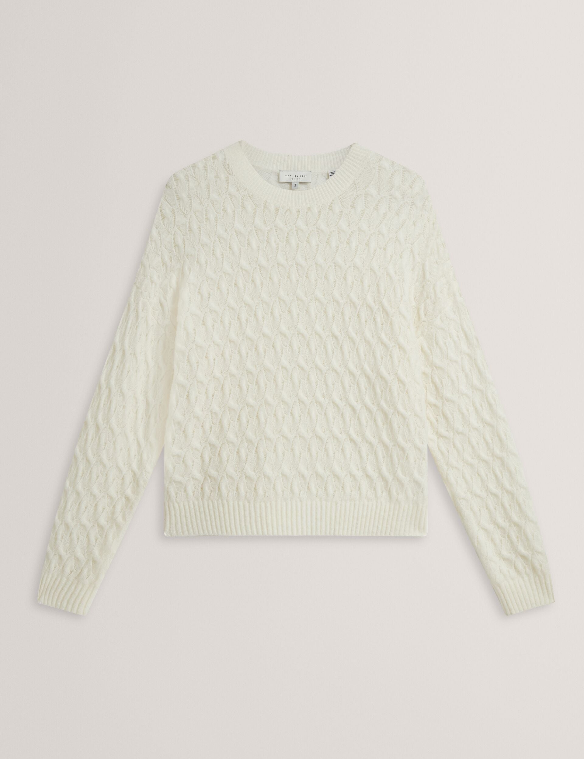 Ted Baker Jocieyy Pointelle Cable Knit Wool Jumper Women's