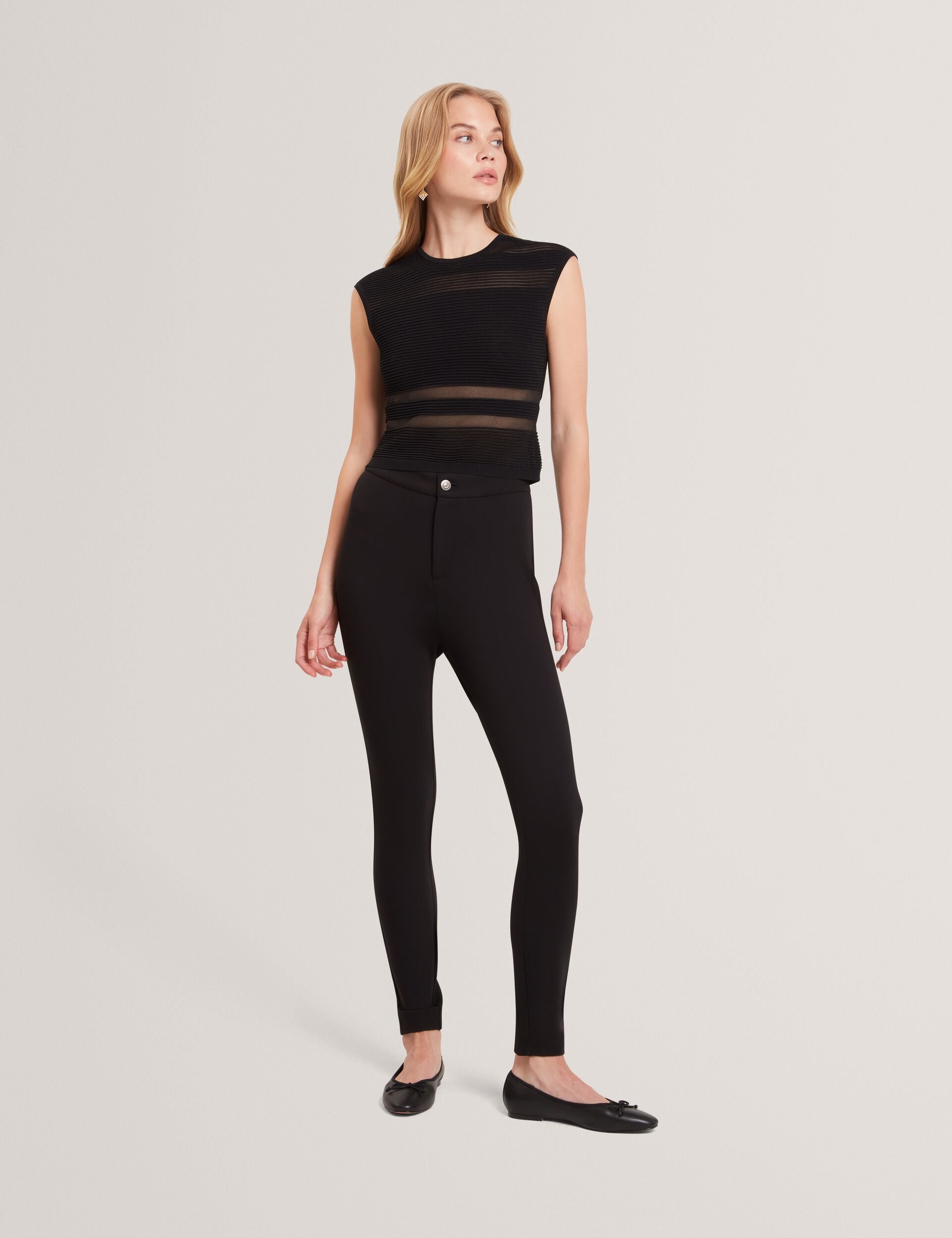 Ted Baker Amberia Sheer Panel Knit Cropped Sleeveless Top Women's