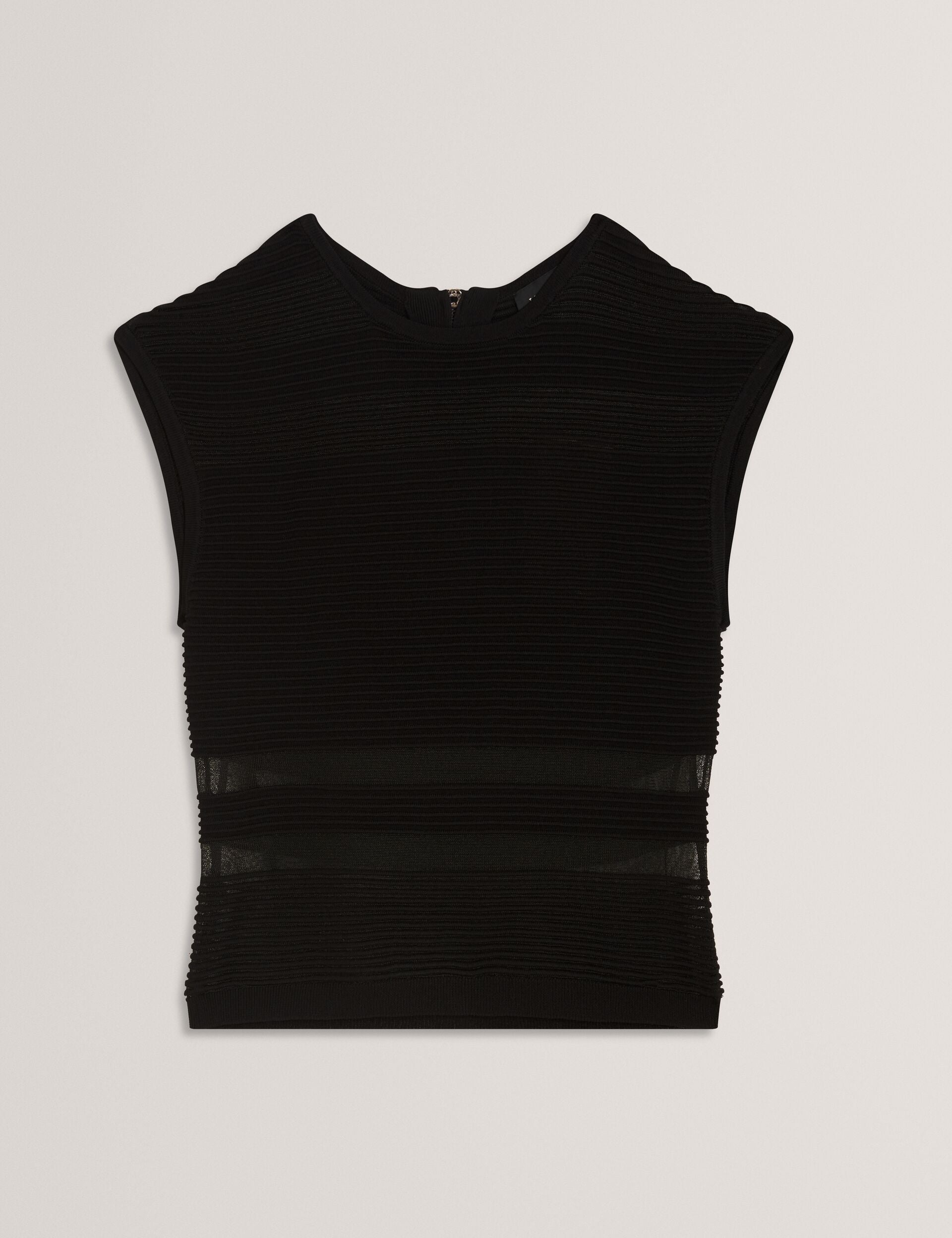Ted Baker Amberia Sheer Panel Knit Cropped Sleeveless Top Women's