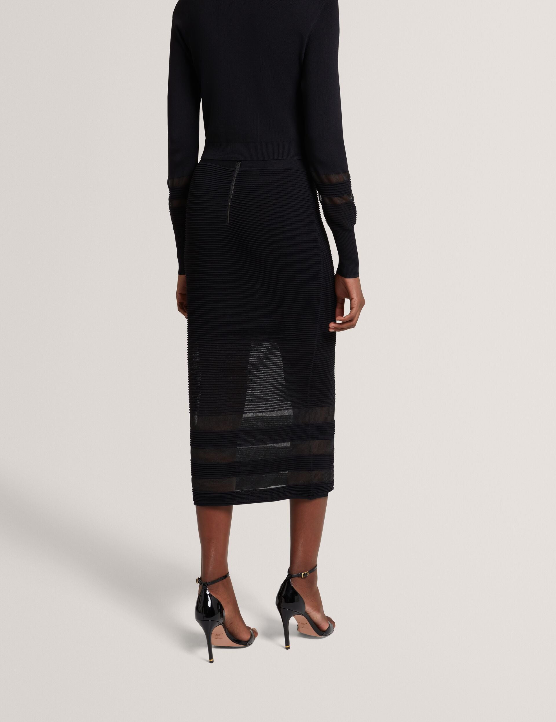 Ted Baker Cairie Sheer Panel Knit Midi Pencil Skirt Women's