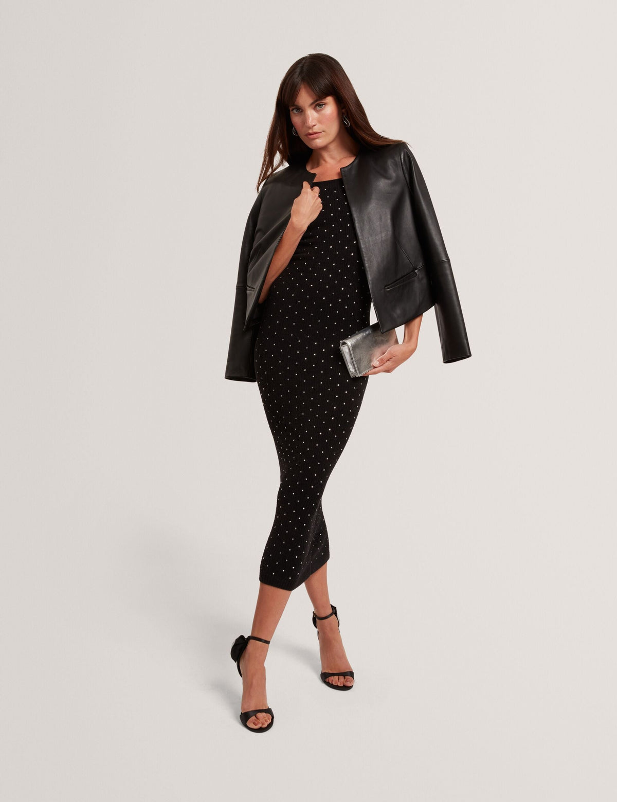 Ted Baker Jestaa Diamante Knit Bardot Bodycon Midi Dress Women's