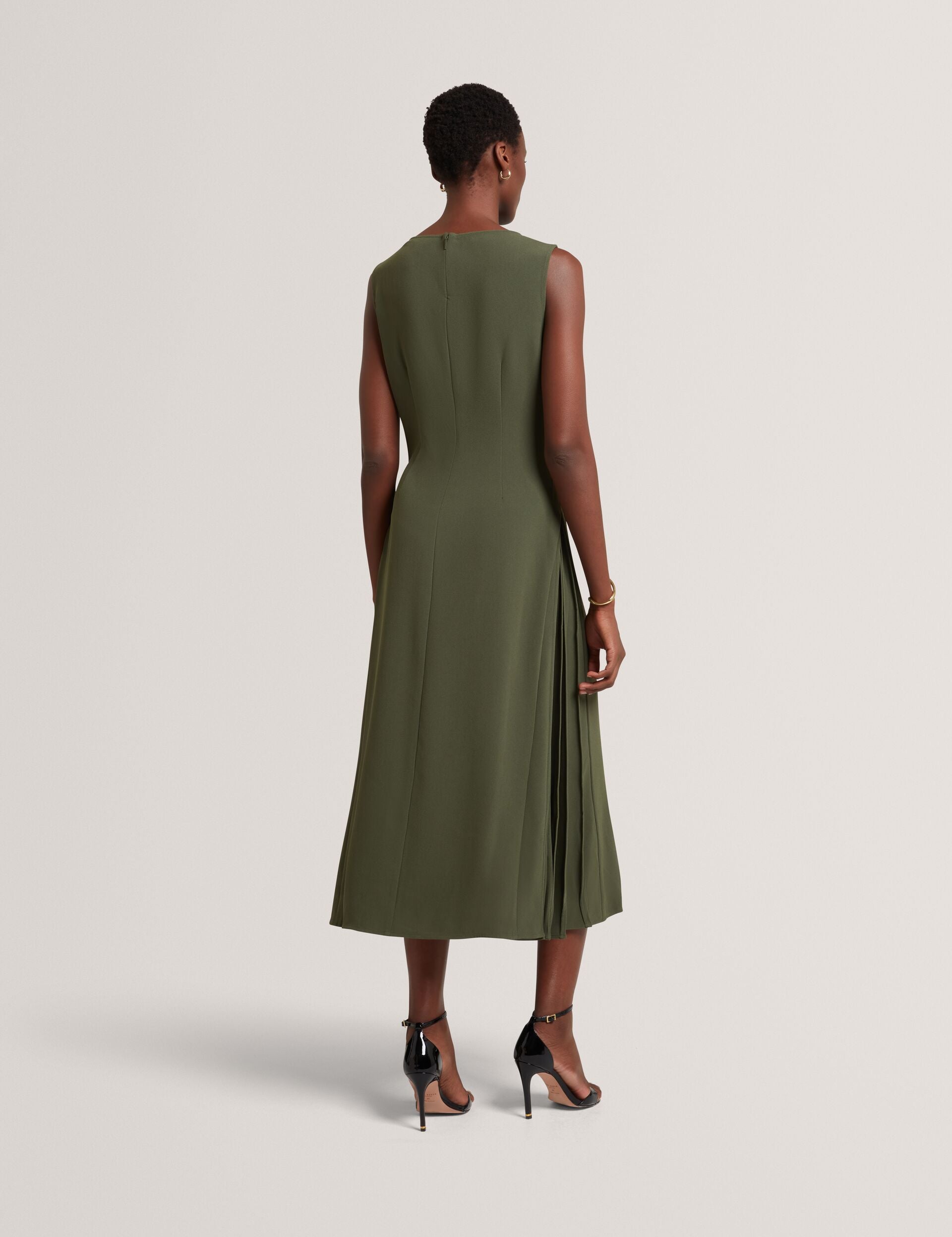 Ted Baker Dahrcy Pleat Detail Sleeveless Column Midi Dress Women's
