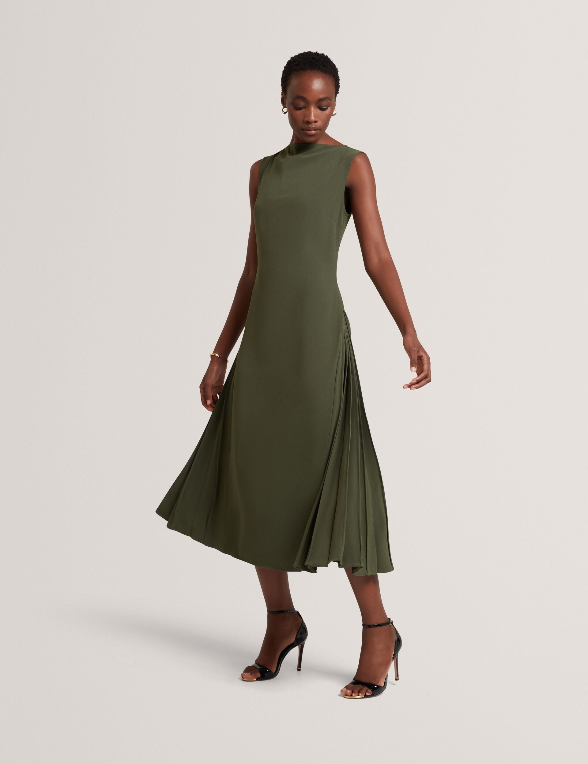 Ted Baker Dahrcy Pleat Detail Sleeveless Column Midi Dress Women's