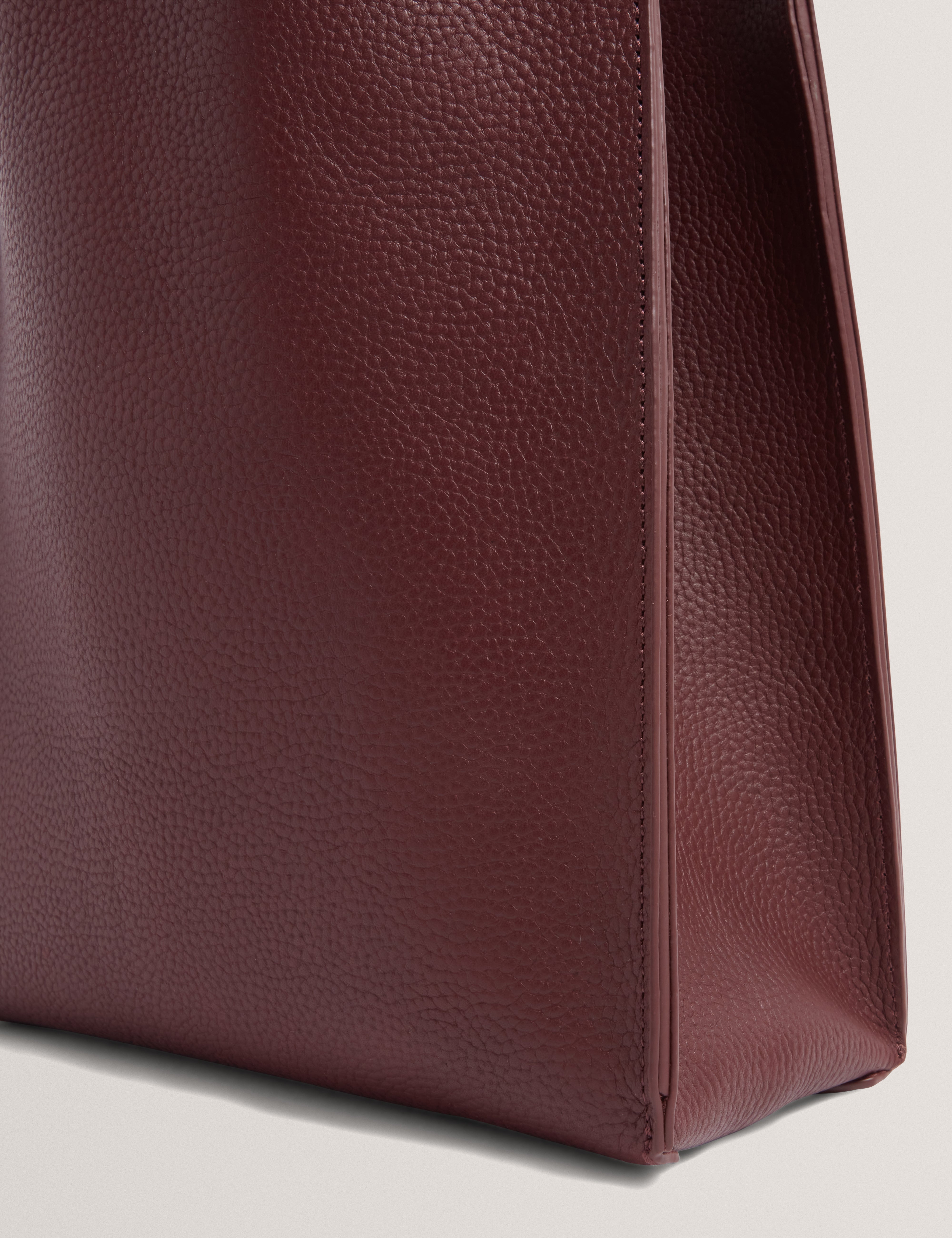 Ted Baker Taala Soft Leather Zip Pocket Boxy Tote Bag In Oxblood Women's