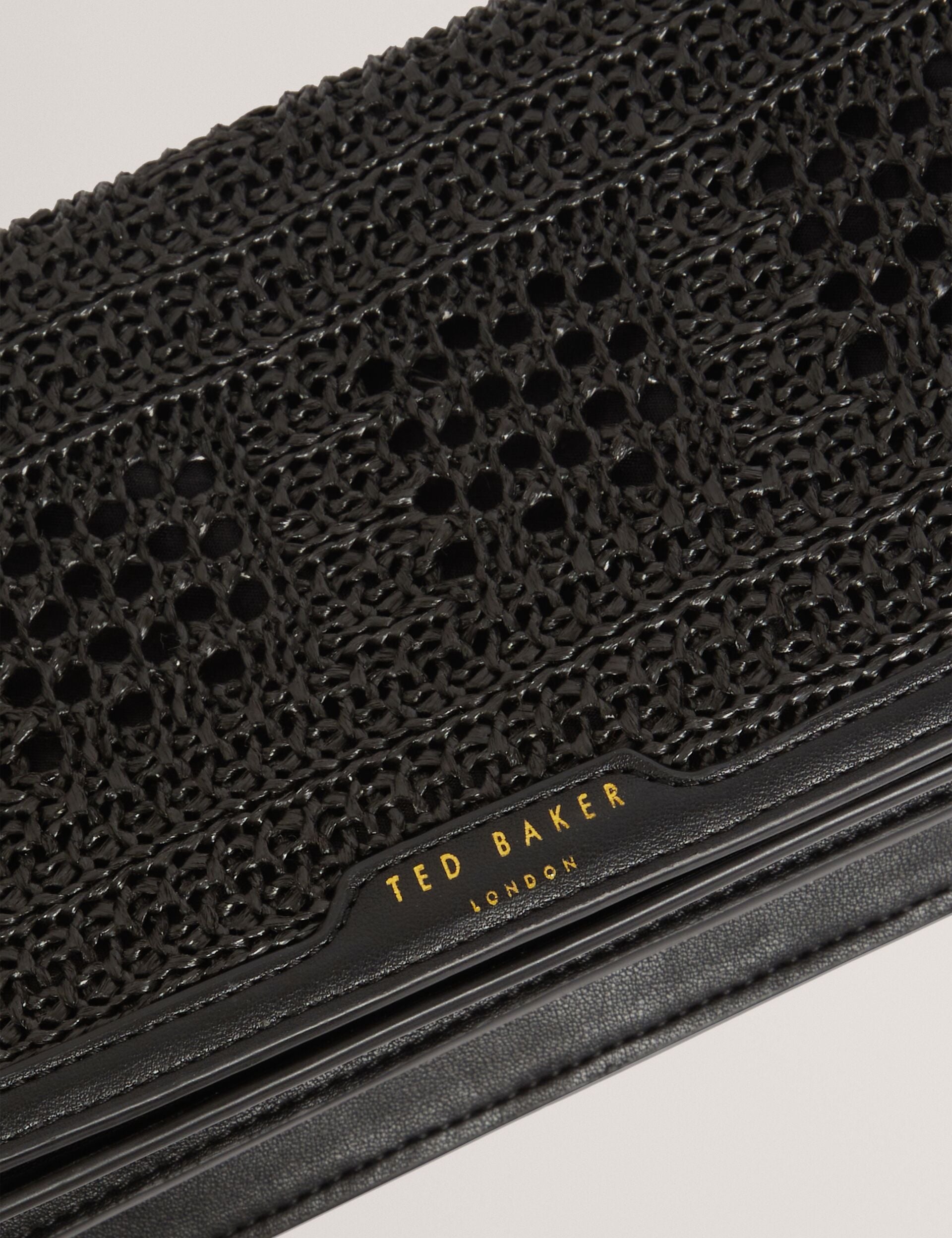 Ted Baker Pettria Raffia Panel Foldover Baguette Shoulder Bag Women's