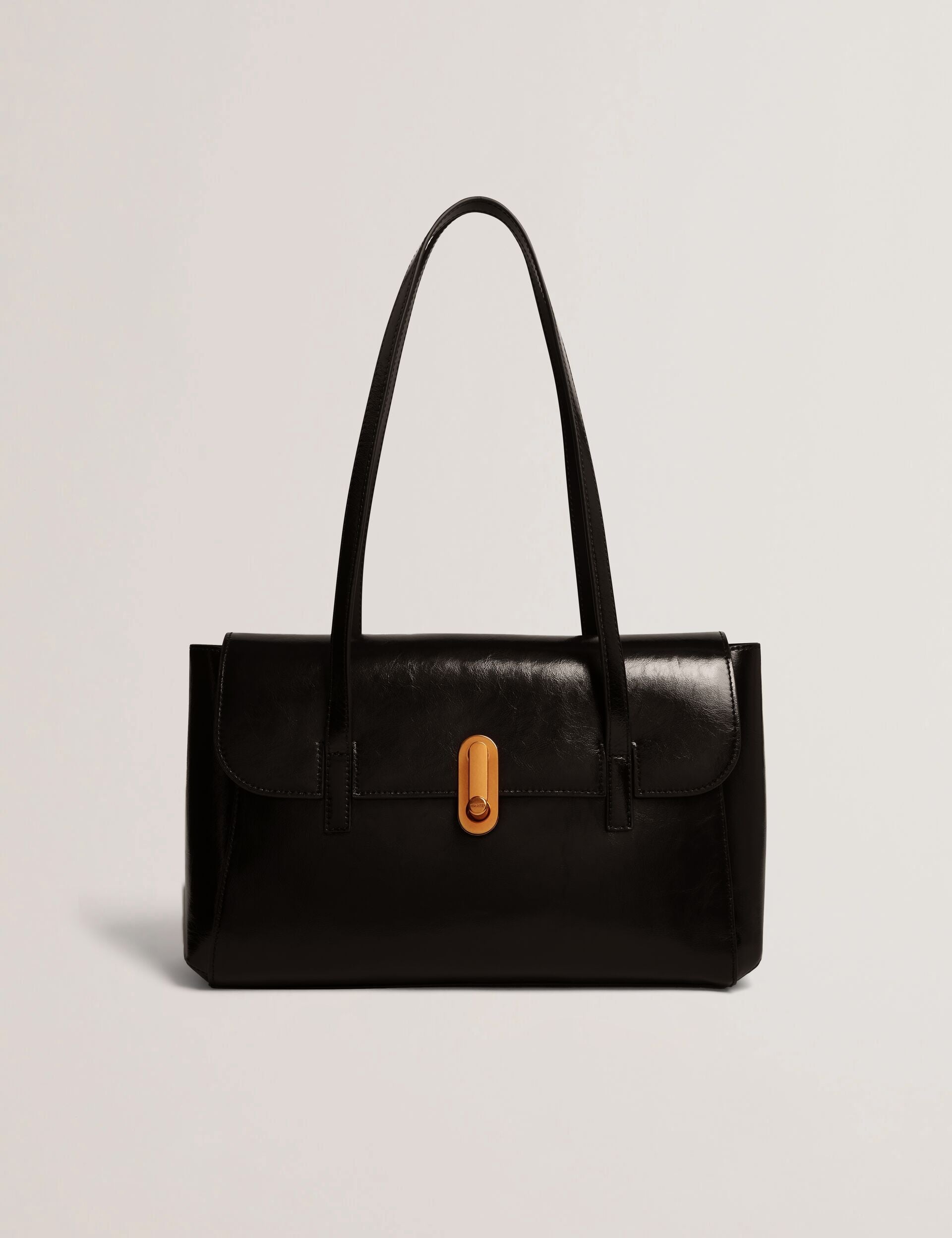 Ted Baker Kkamy Twist Lock Crinkled Leather Baguette Bag Women's