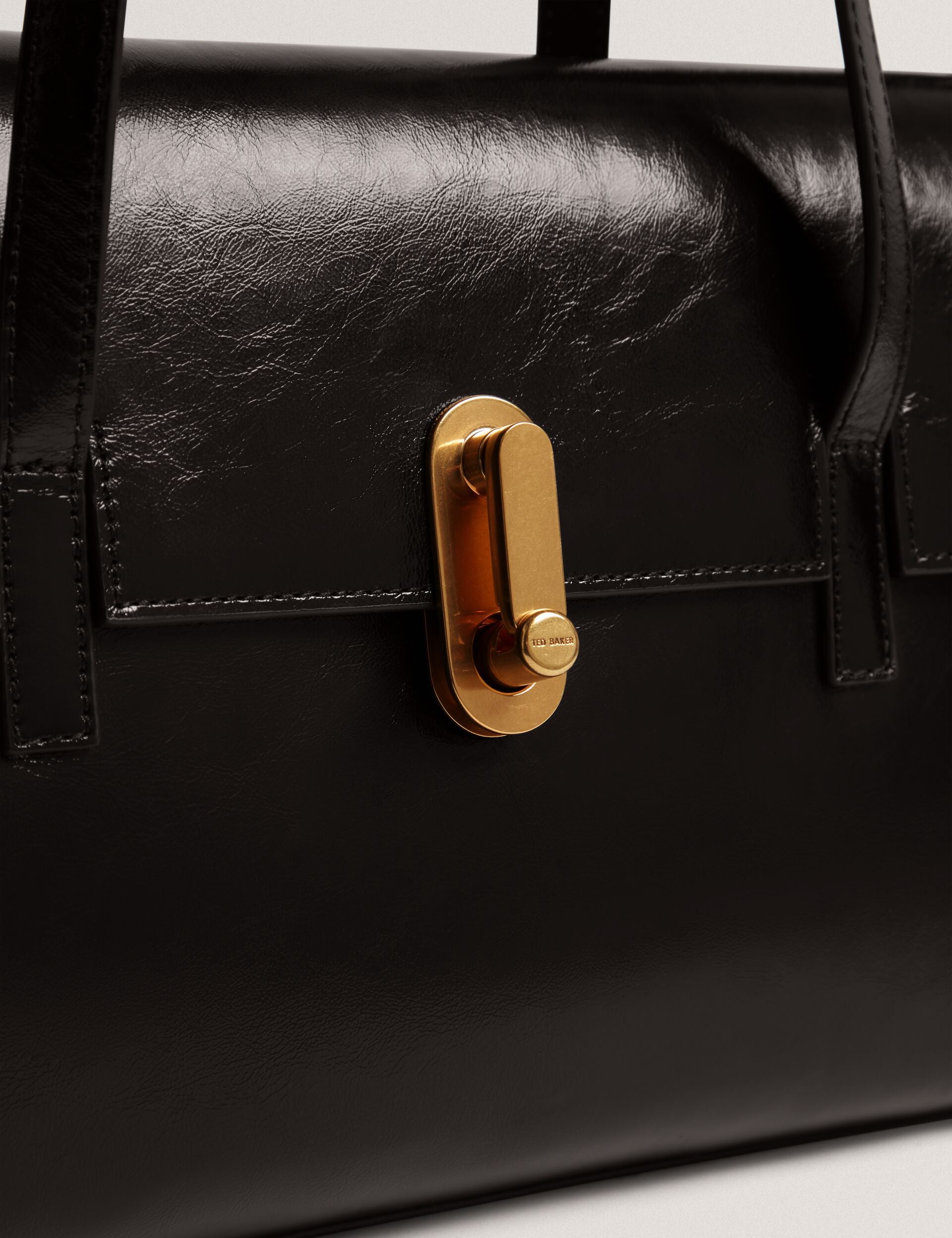 Ted Baker Kkamy Twist Lock Crinkled Leather Baguette Bag Women's
