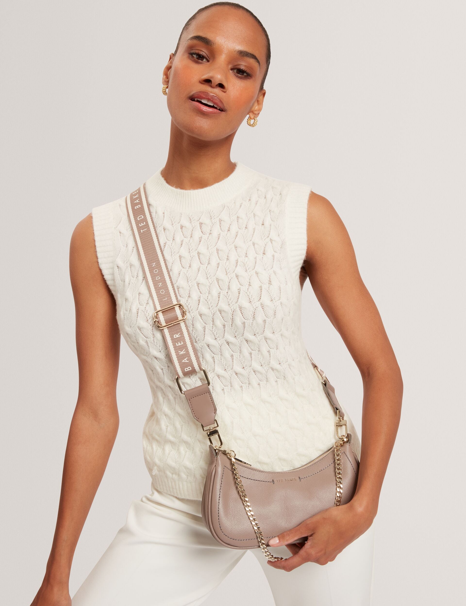 Ted Baker Laarna Webbing Strap Leather Shoulder Bag Women's