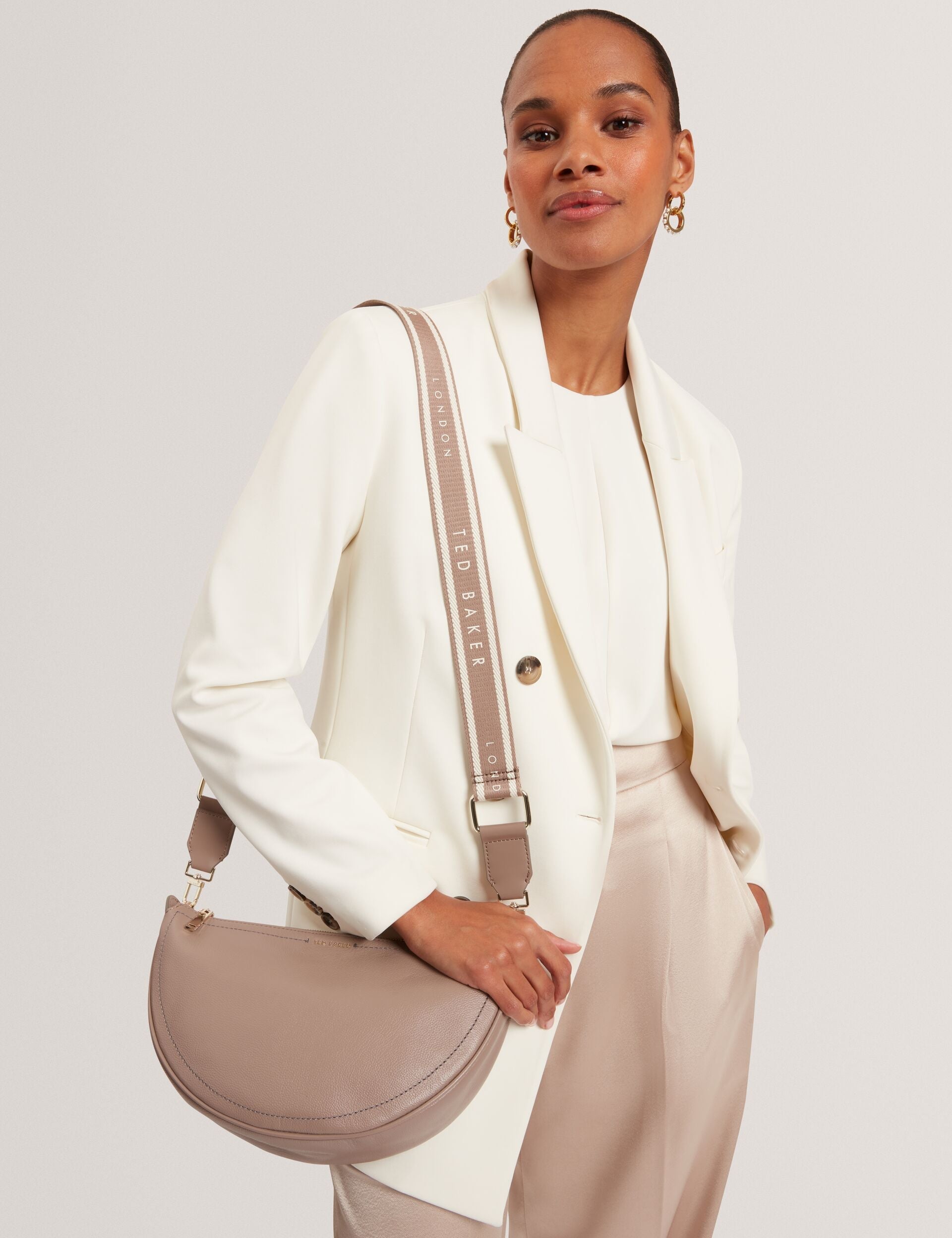 Ted Baker Lorreen Webbing Strap Leather Sling Crossbody Bag Women's