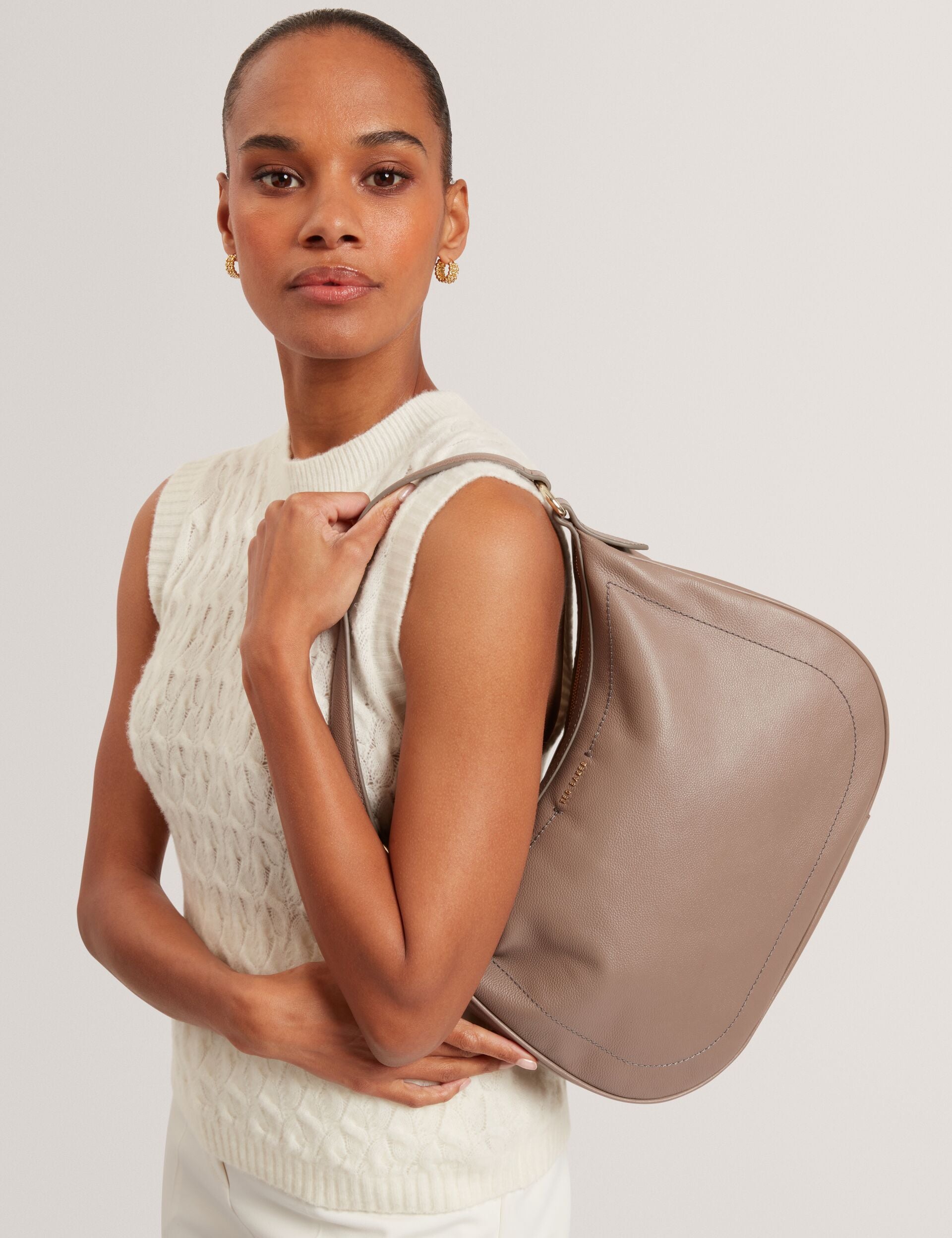 Ted Baker Lyshia Webbing Strap Large Leather Hobo Bag Women's