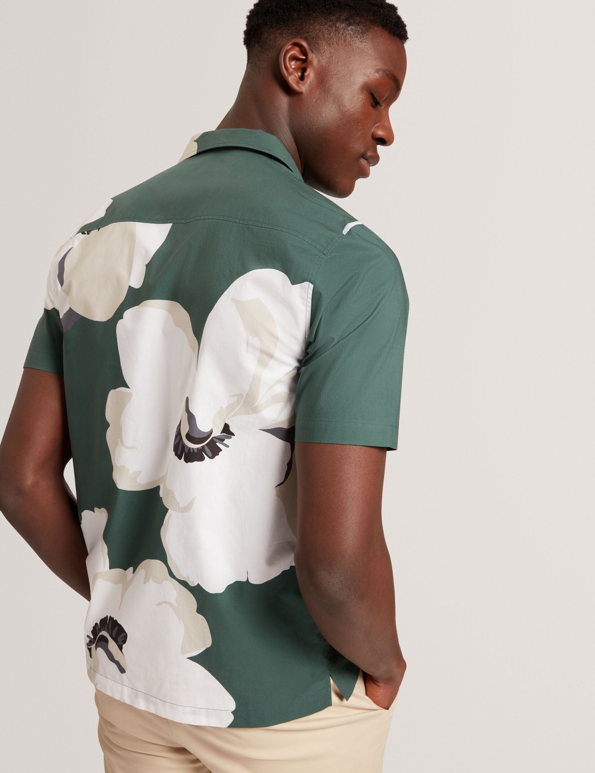 Ted Baker Hebbden Floral Graphic Relaxed Short Sleeve Shirt