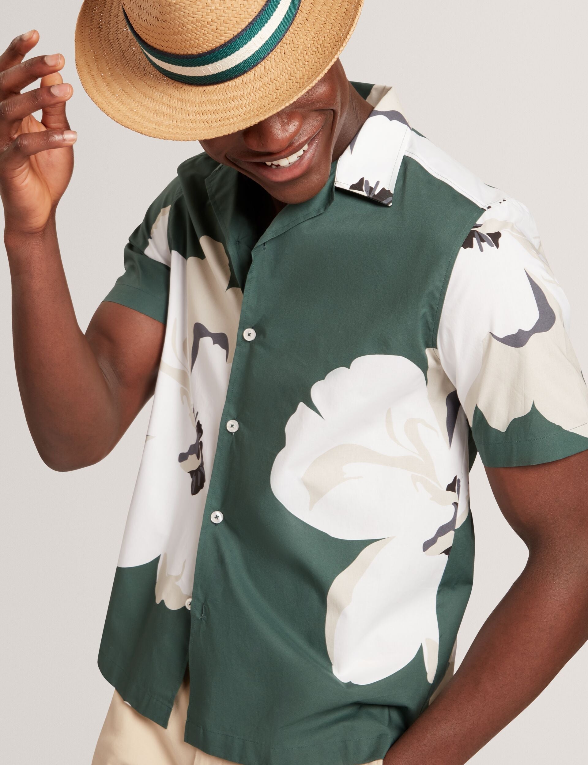 Ted Baker Hebbden Floral Graphic Relaxed Short Sleeve Shirt