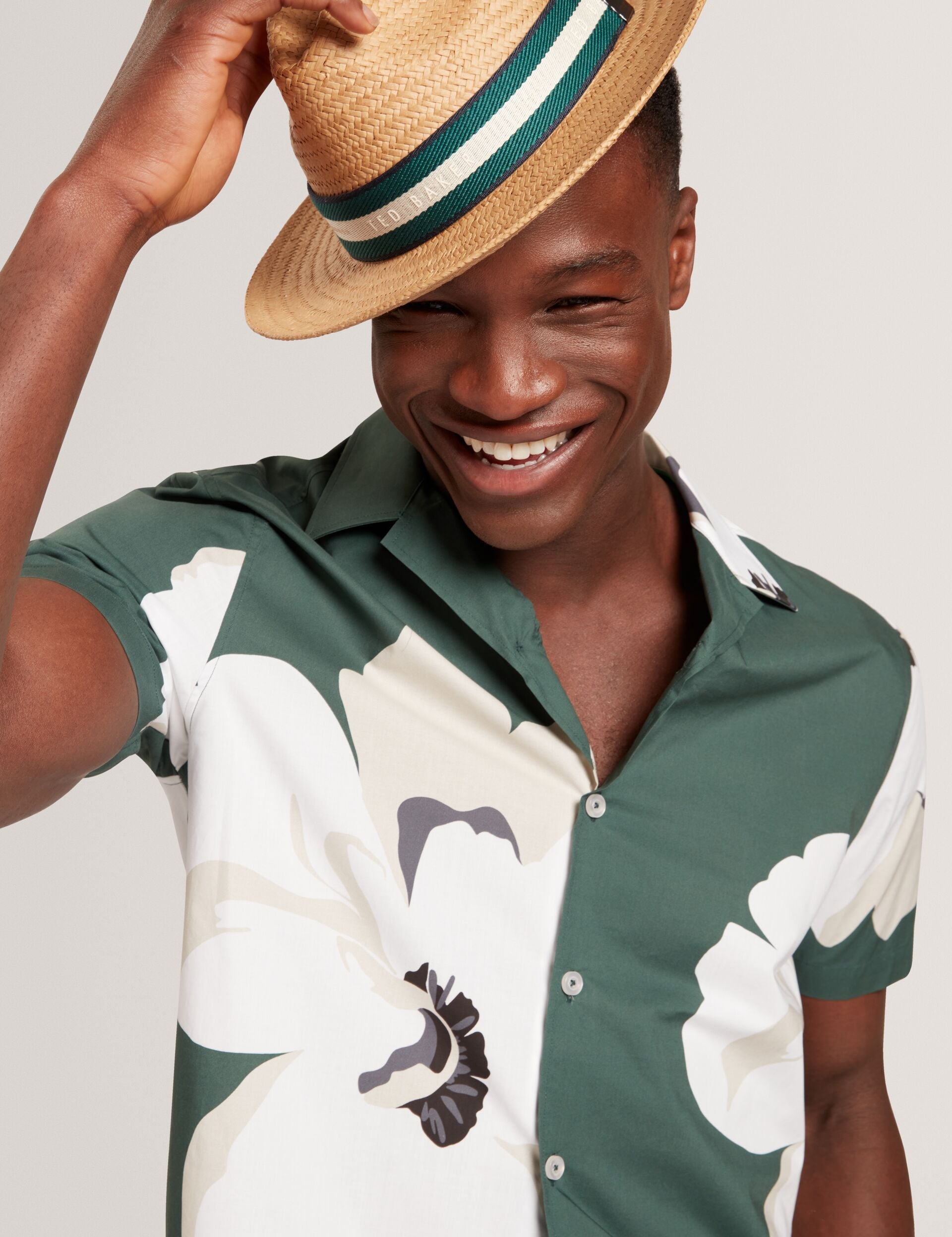 Ted Baker Hebbden Floral Graphic Relaxed Short Sleeve Shirt
