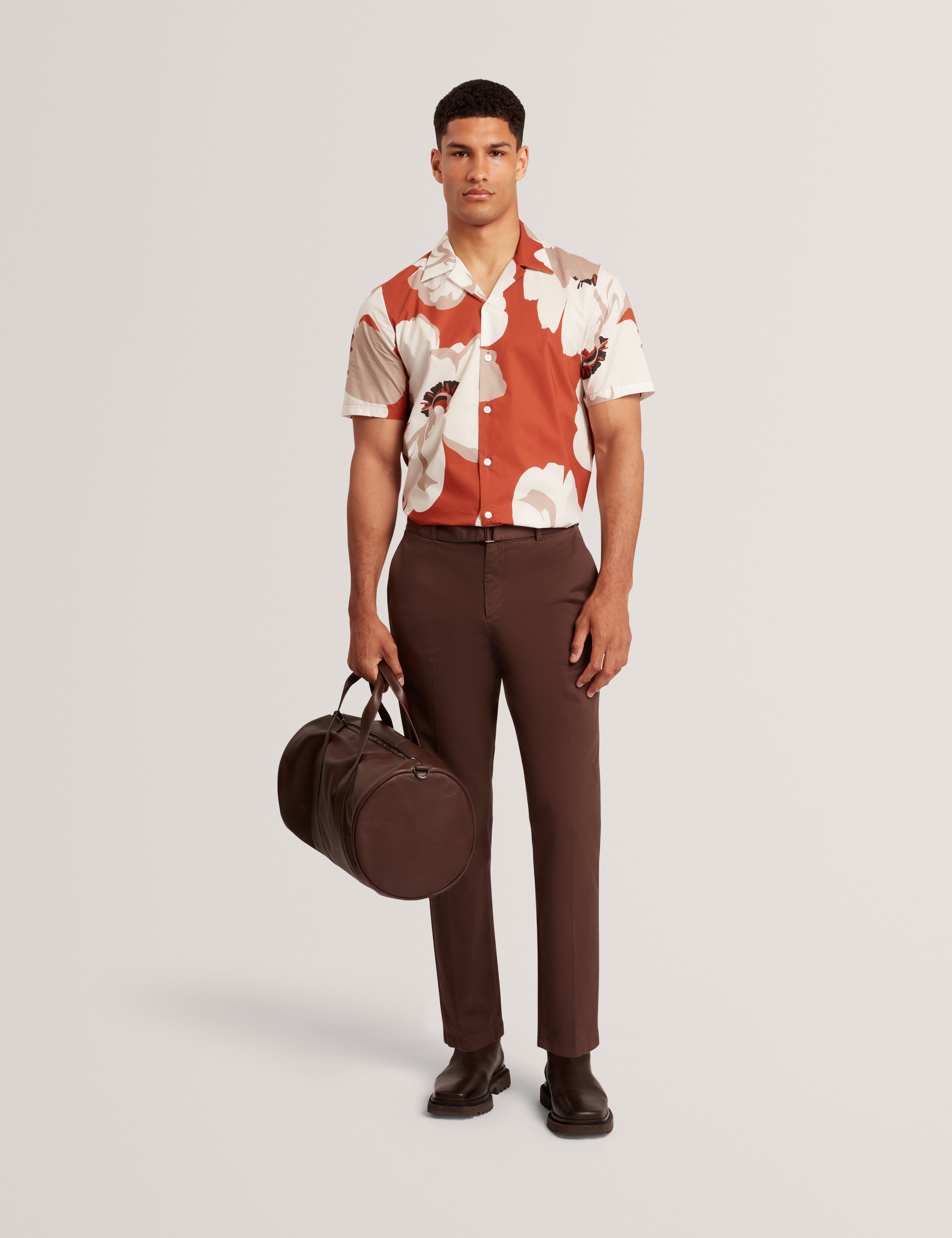 Ted Baker Hebbden Floral Graphic Relaxed Short Sleeve Shirt