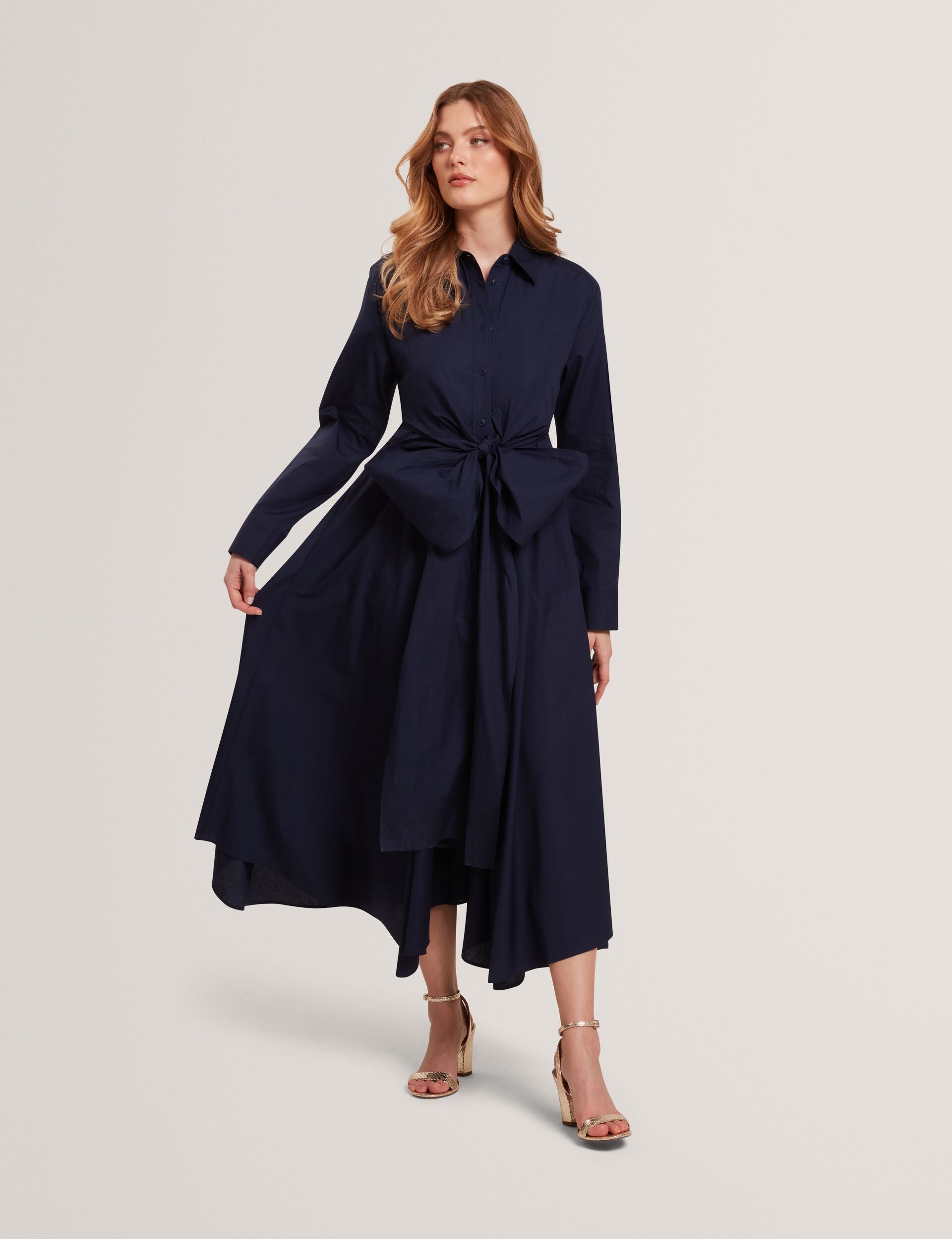 Ted Baker Ellisia Cotton Wrap Cut Out Midi Shirt Dress Women's