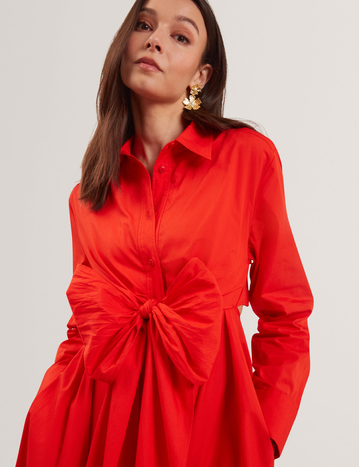 Ted Baker Ellisia Cotton Wrap Cut Out Midi Shirt Dress Women's