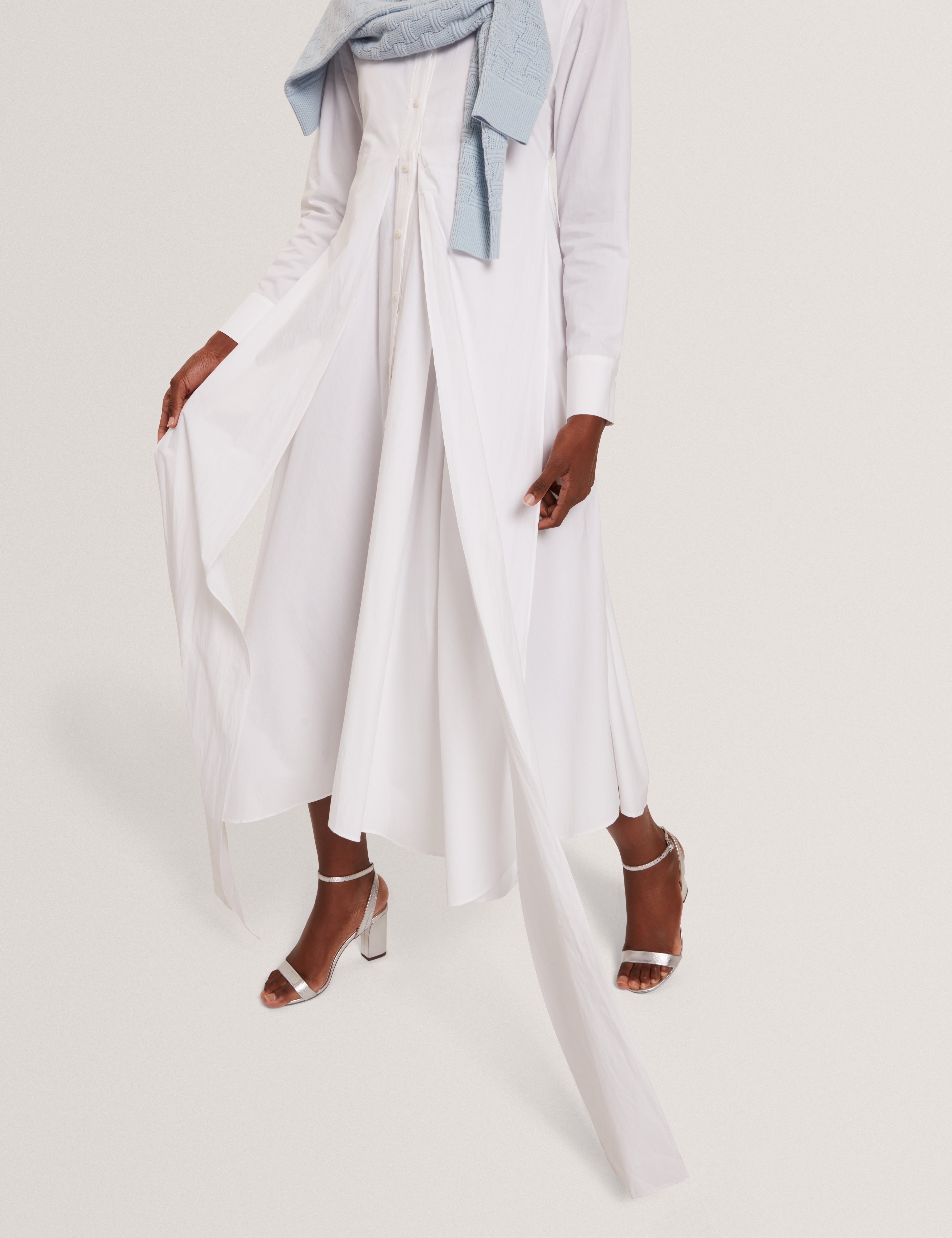 Ted Baker Ellisia White Cotton Wrap Cut Out Midi Shirt Dress Women's