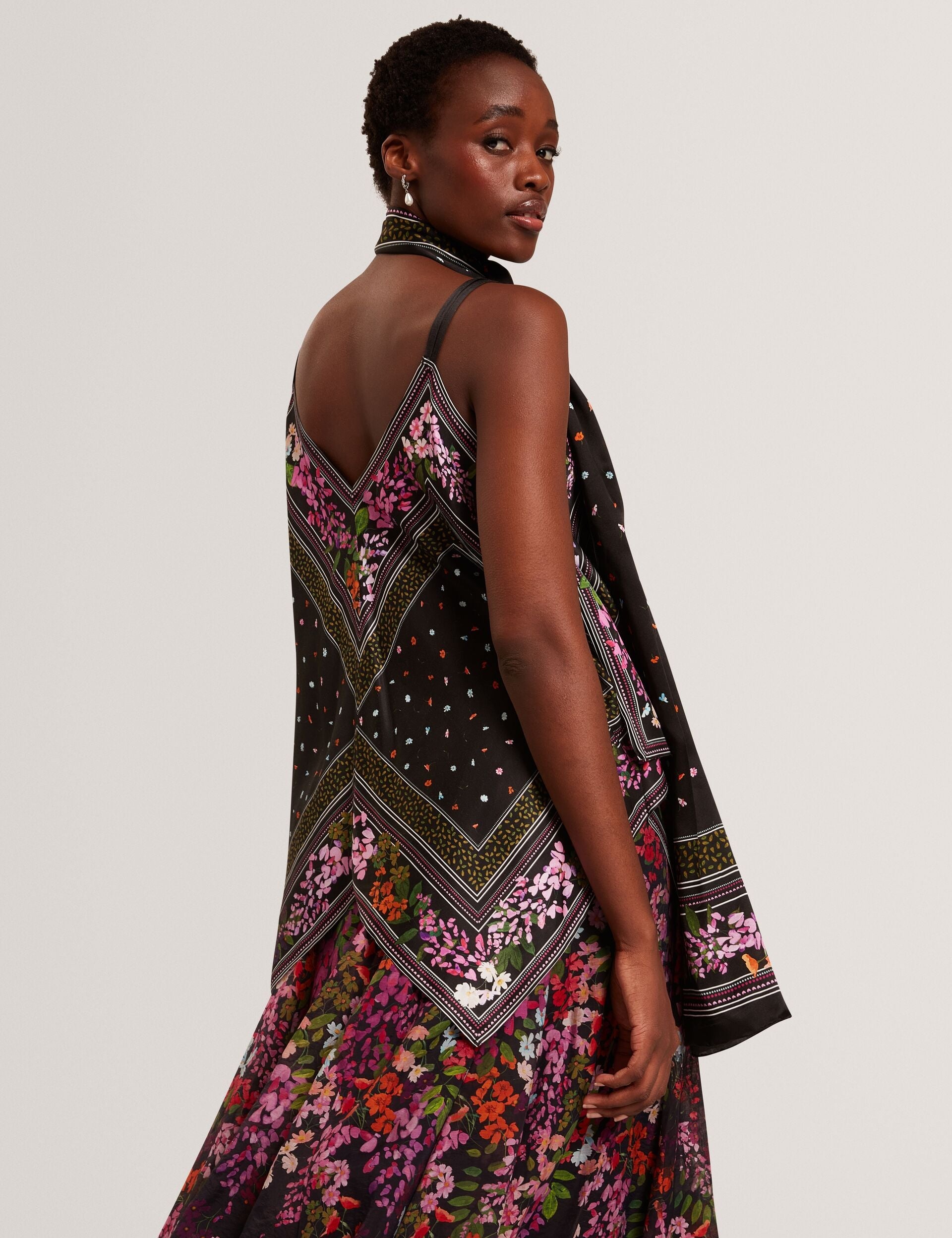 Ted Baker Ayyla Scarf Print Handkerchief Hem Cami Top Women's