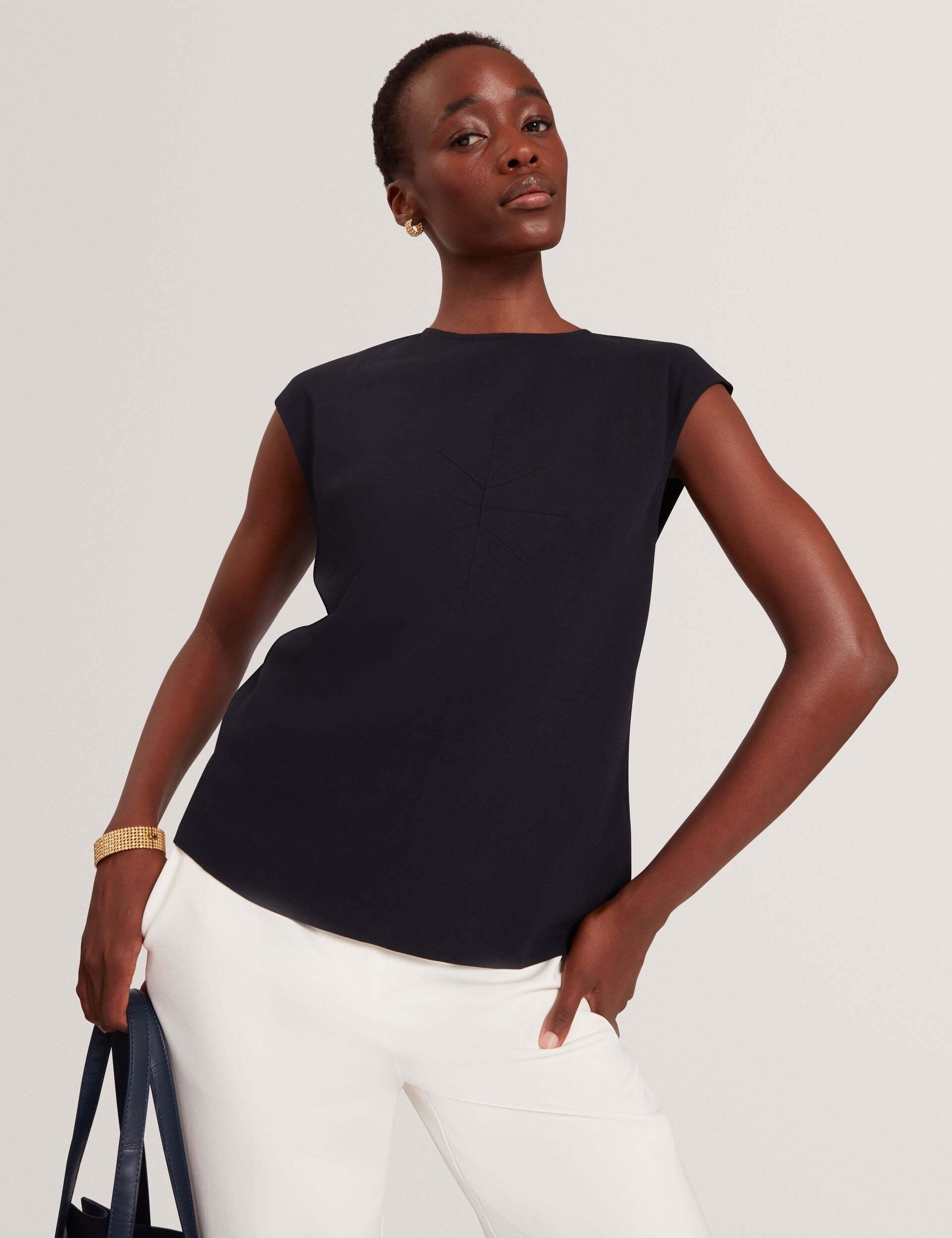Ted Baker Marlowa Seam Detail Cap Sleeve Woven Top Women's