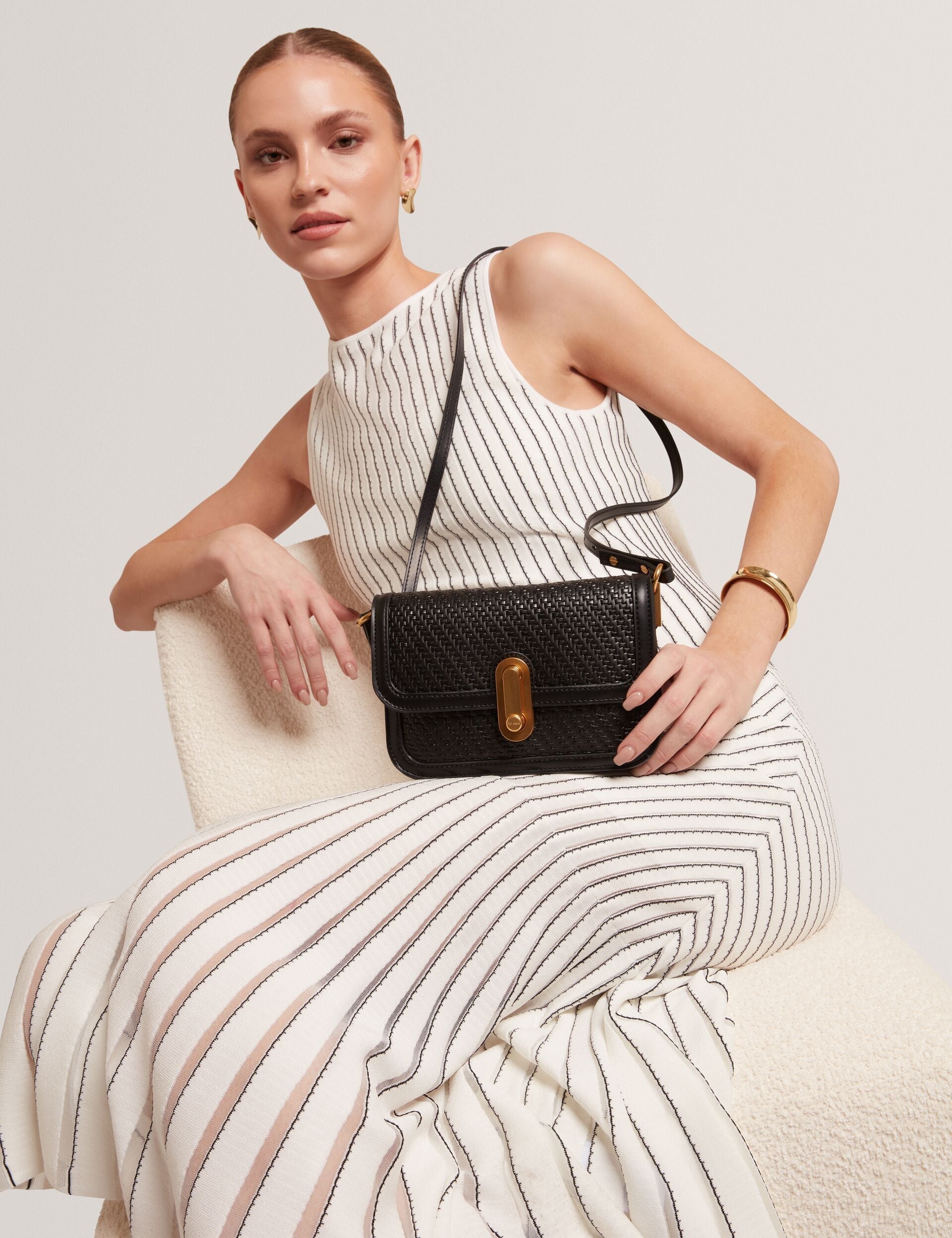 Ted Baker Walkerr Woven Twist Lock Small Crossbody Bag Women's