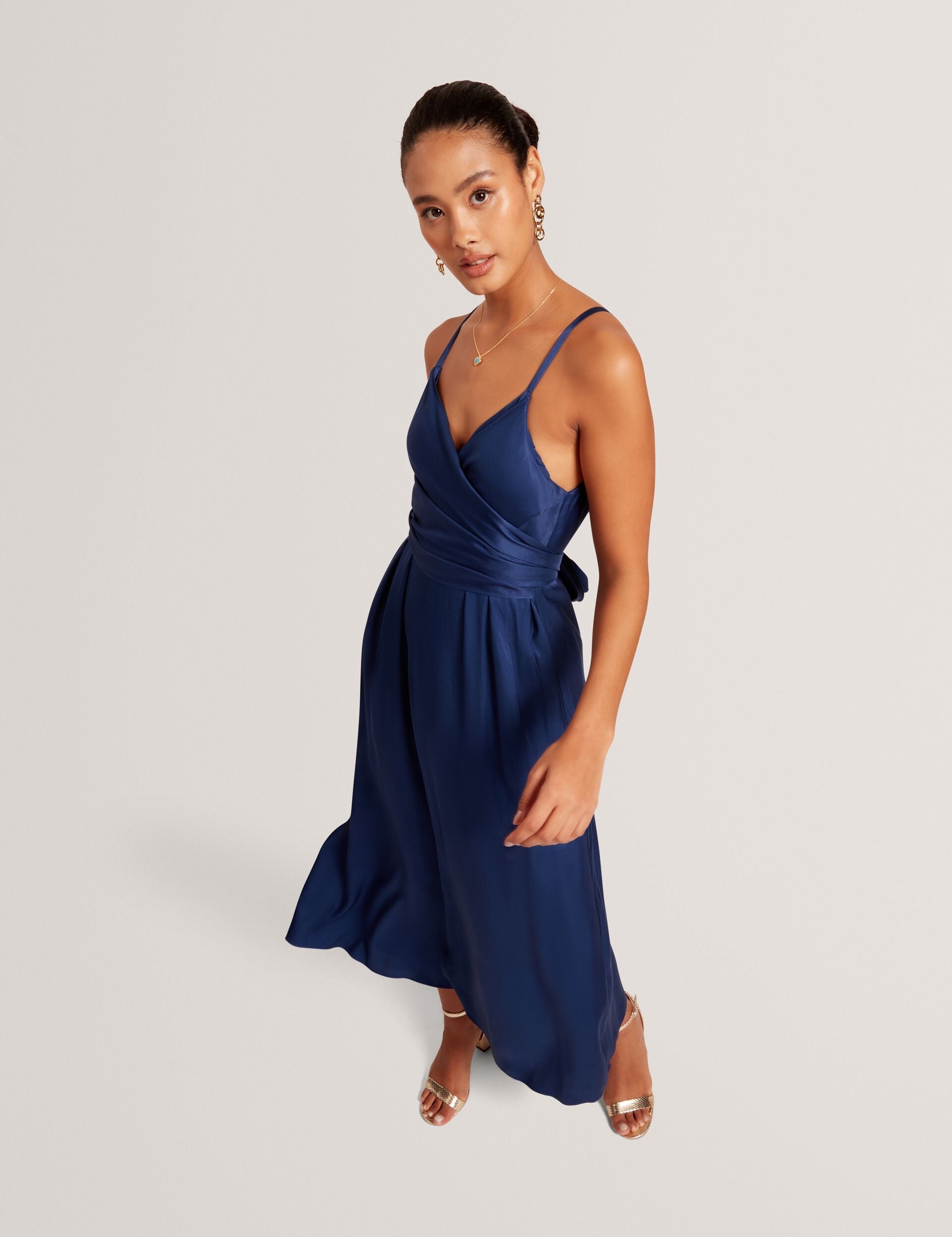 Ted Baker Beckki Wrap Tie Waist Strappy Midi Dress Women's