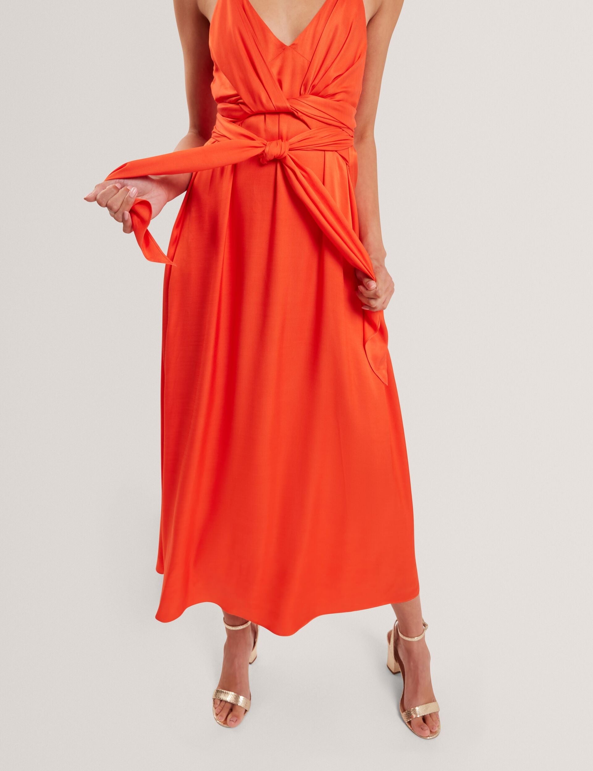 Ted Baker Beckki Wrap Tie Waist Strappy Midi Dress Women's