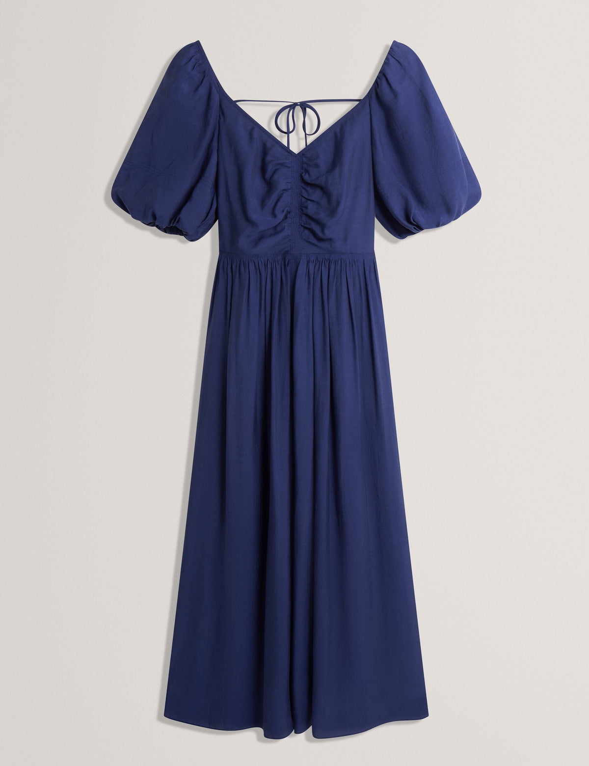 Ted Baker Orlaah Puff Sleeve Ruched Detail V Neck Midi Dress Women's