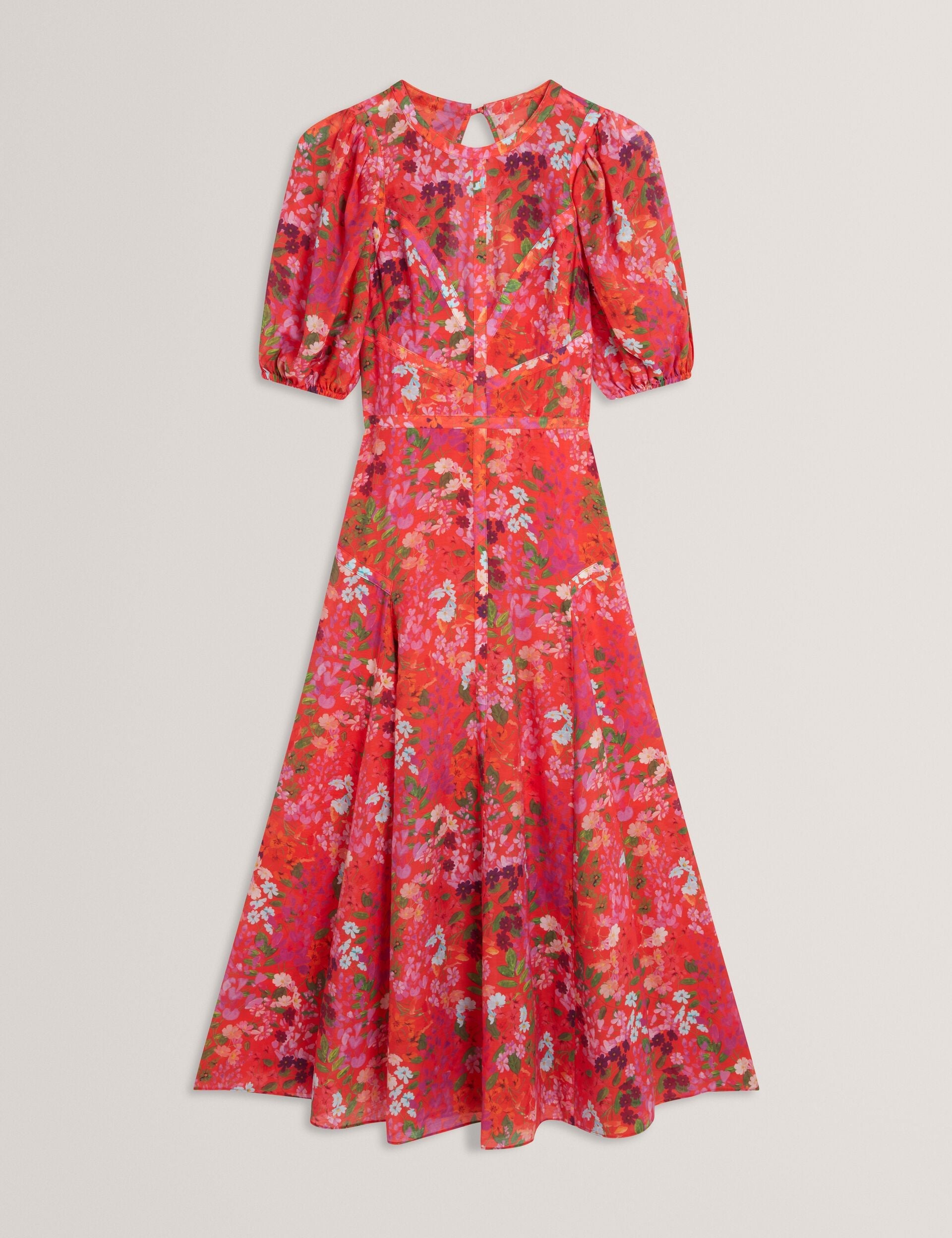 Ted Baker Sianna Blossom Print Puff Sleeve Aline Midi Dress Women's