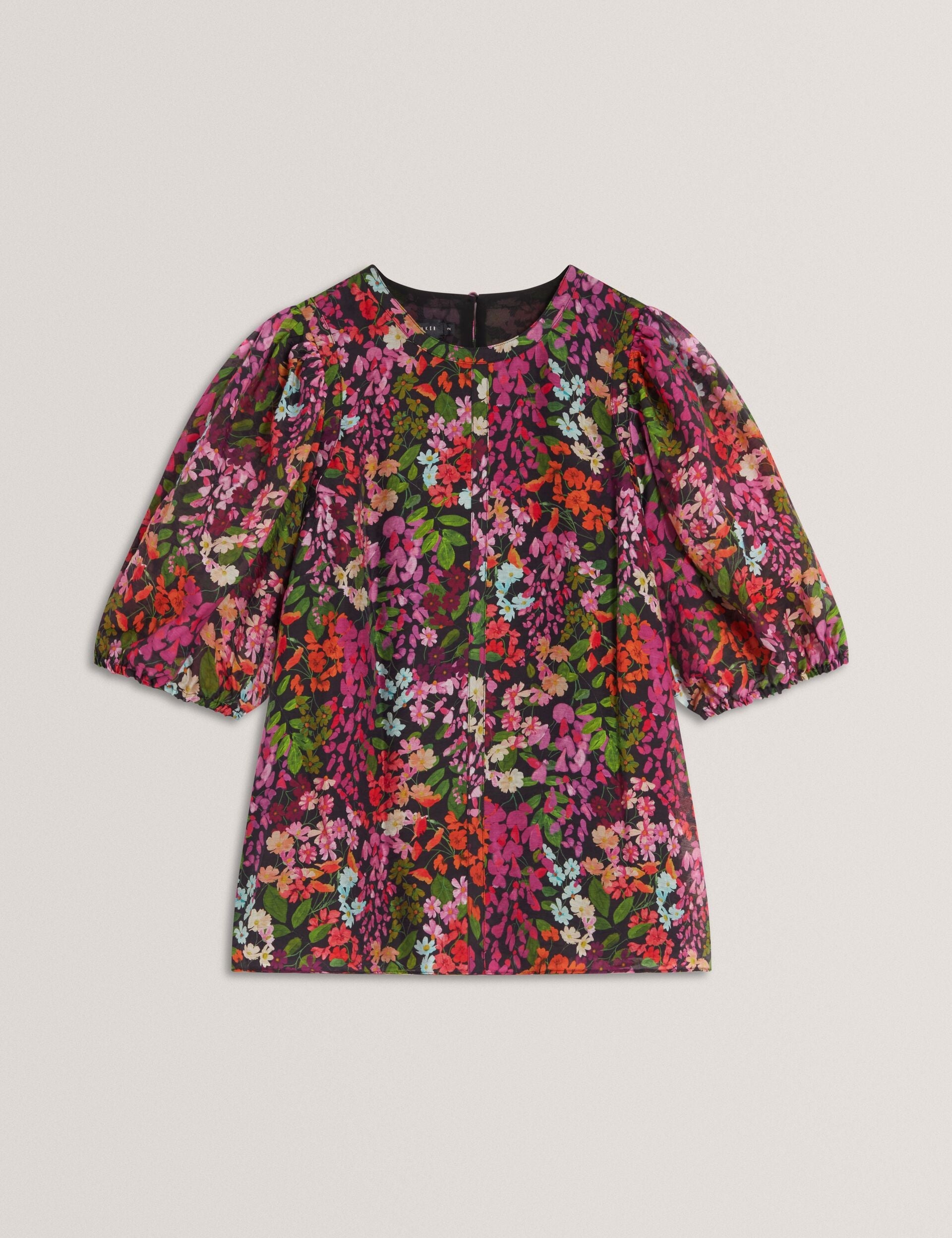 Ted Baker Hahtie Blossom Print Puff Sleeve Woven Blouse Women's