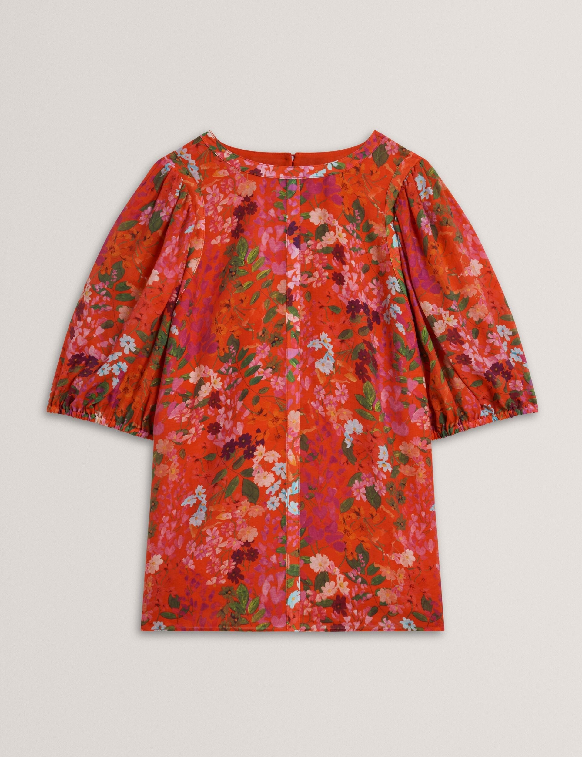 Ted Baker Hahtie Blossom Print Puff Sleeve Woven Blouse Women's