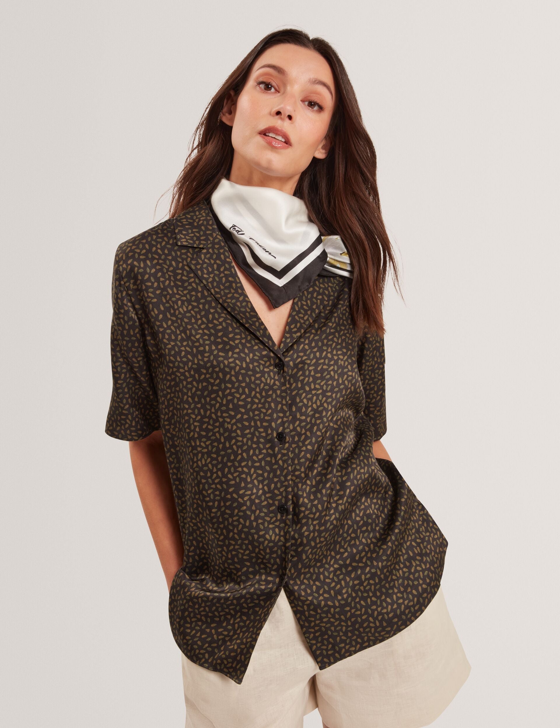 Ted Baker Ayyka Oversized Ditsy Print Short Sleeve Shirt Women's