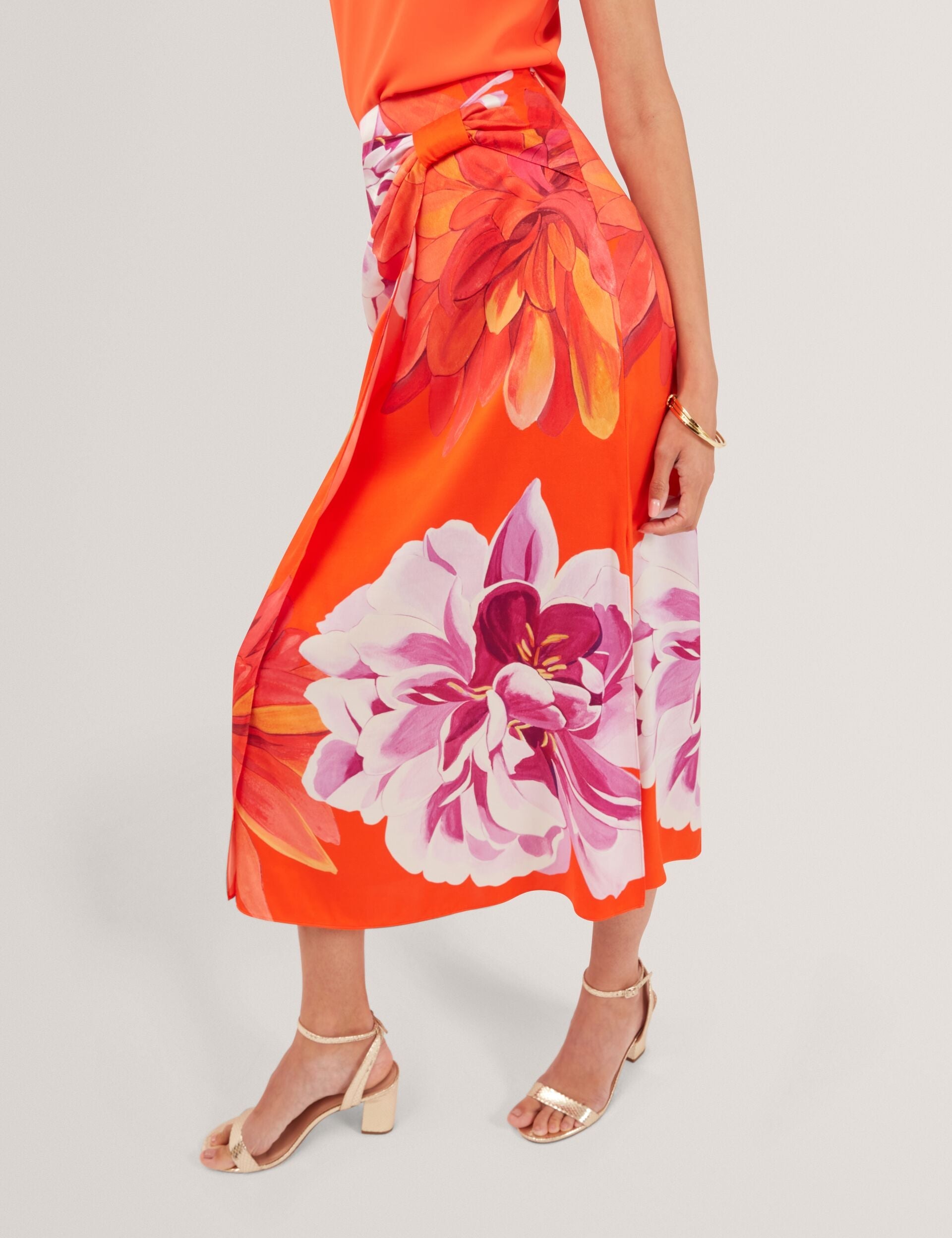 Ted Baker Neoa Bold Floral Print Wrapover Midi Skirt Women's